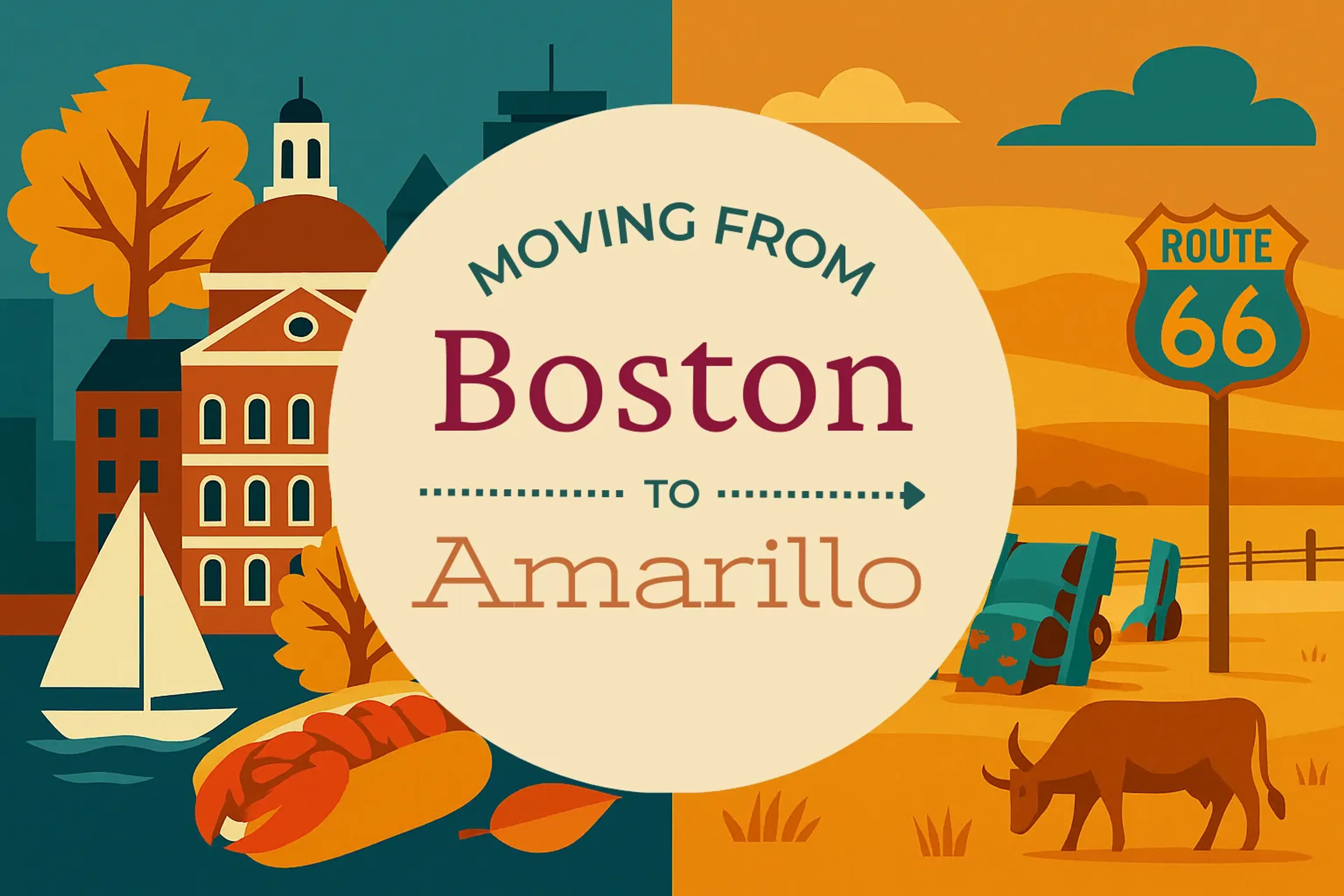 Side-by-side comparison of Boston to Amarillo moving companies