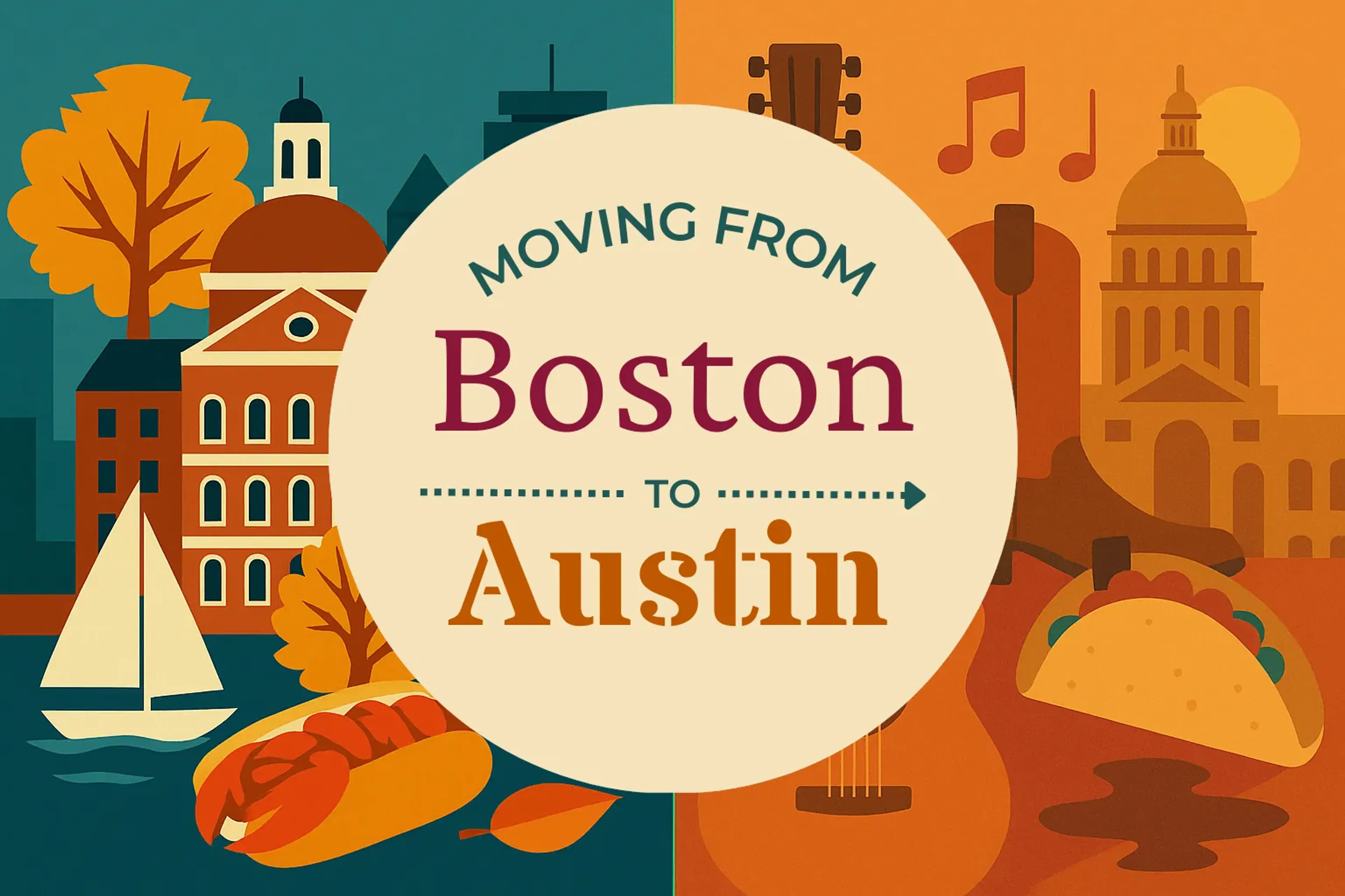 Side-by-side comparison of Boston to Austin moving companies