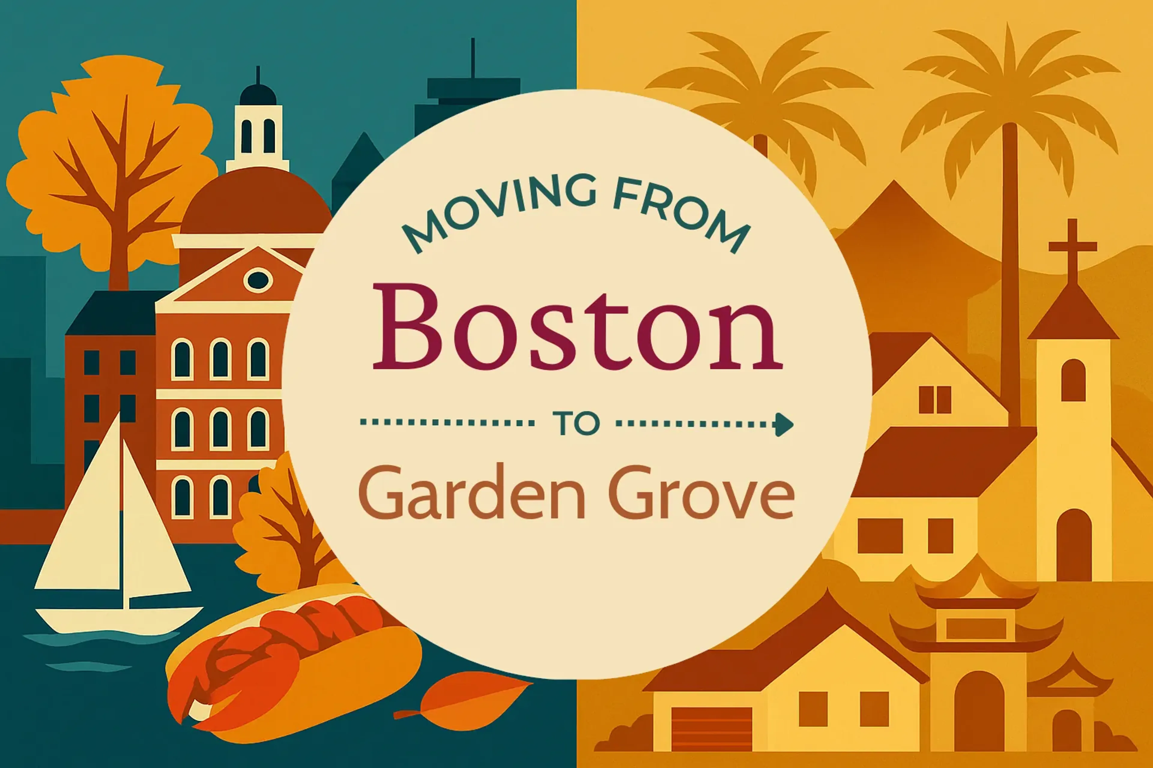 Side-by-side comparison of Boston to Garden Grove moving companies