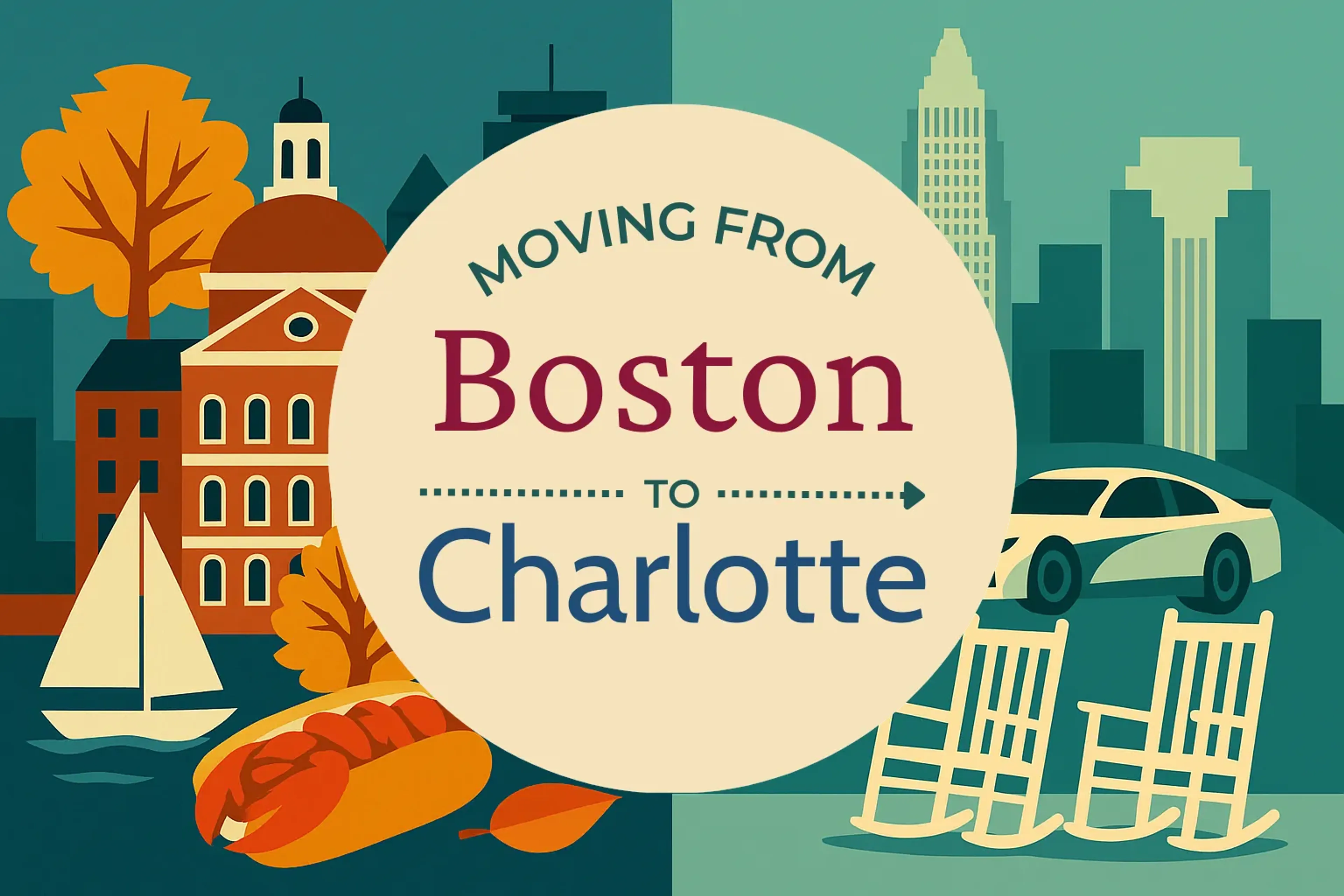 Side-by-side comparison of Boston to Charlotte moving companies