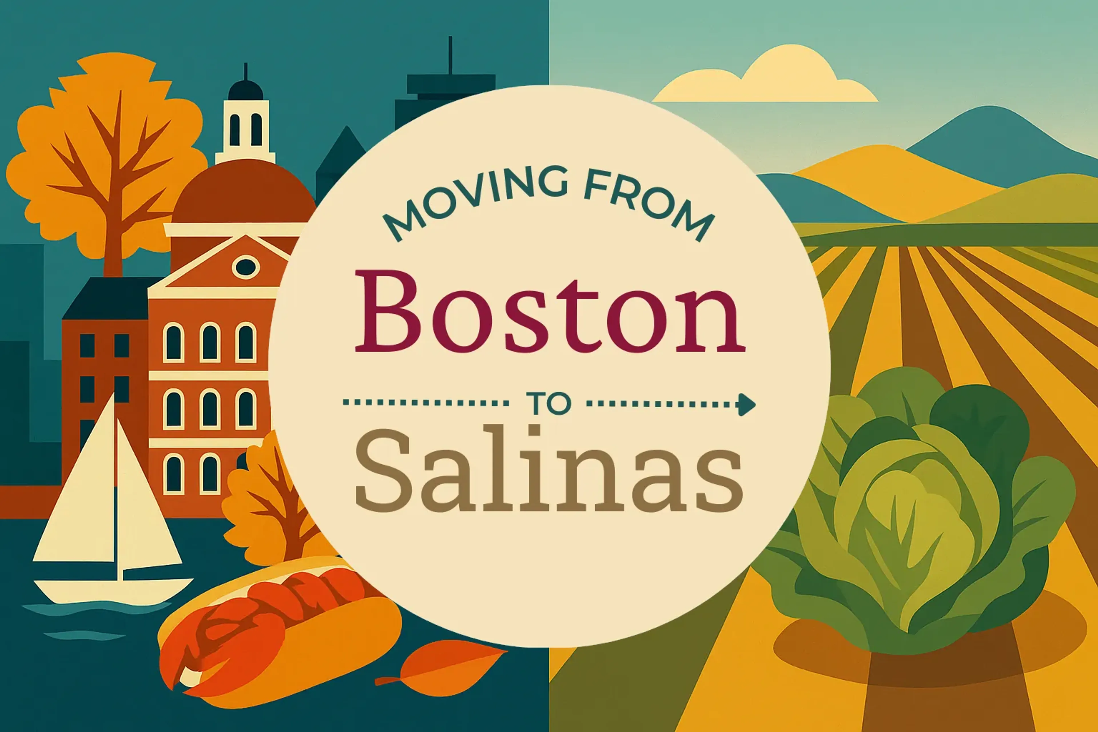 Side-by-side comparison of Boston to Salinas moving companies