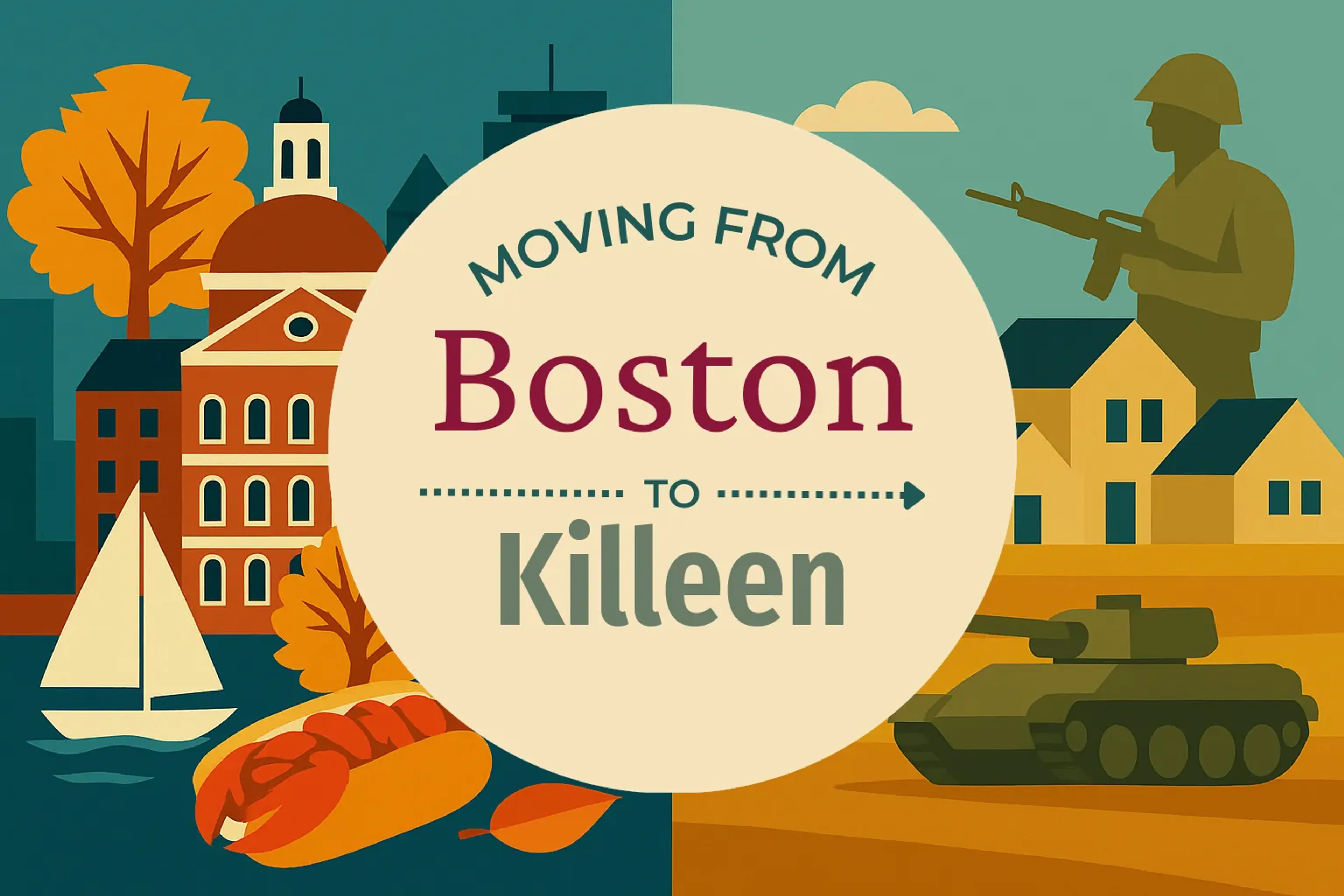 Side-by-side comparison of Boston to Killeen moving companies