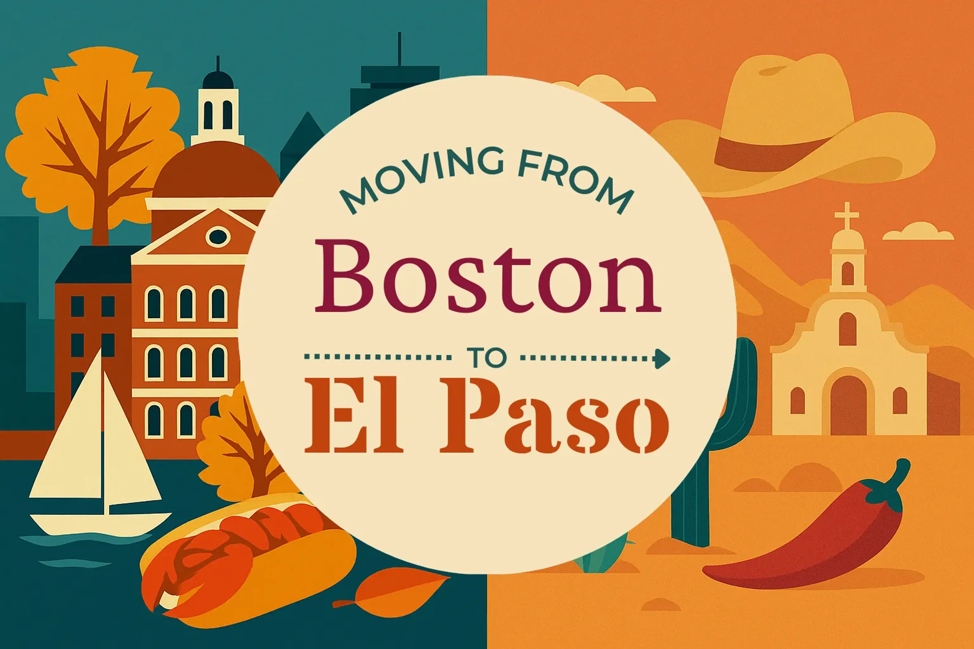 Side-by-side comparison of Boston to El Paso moving companies