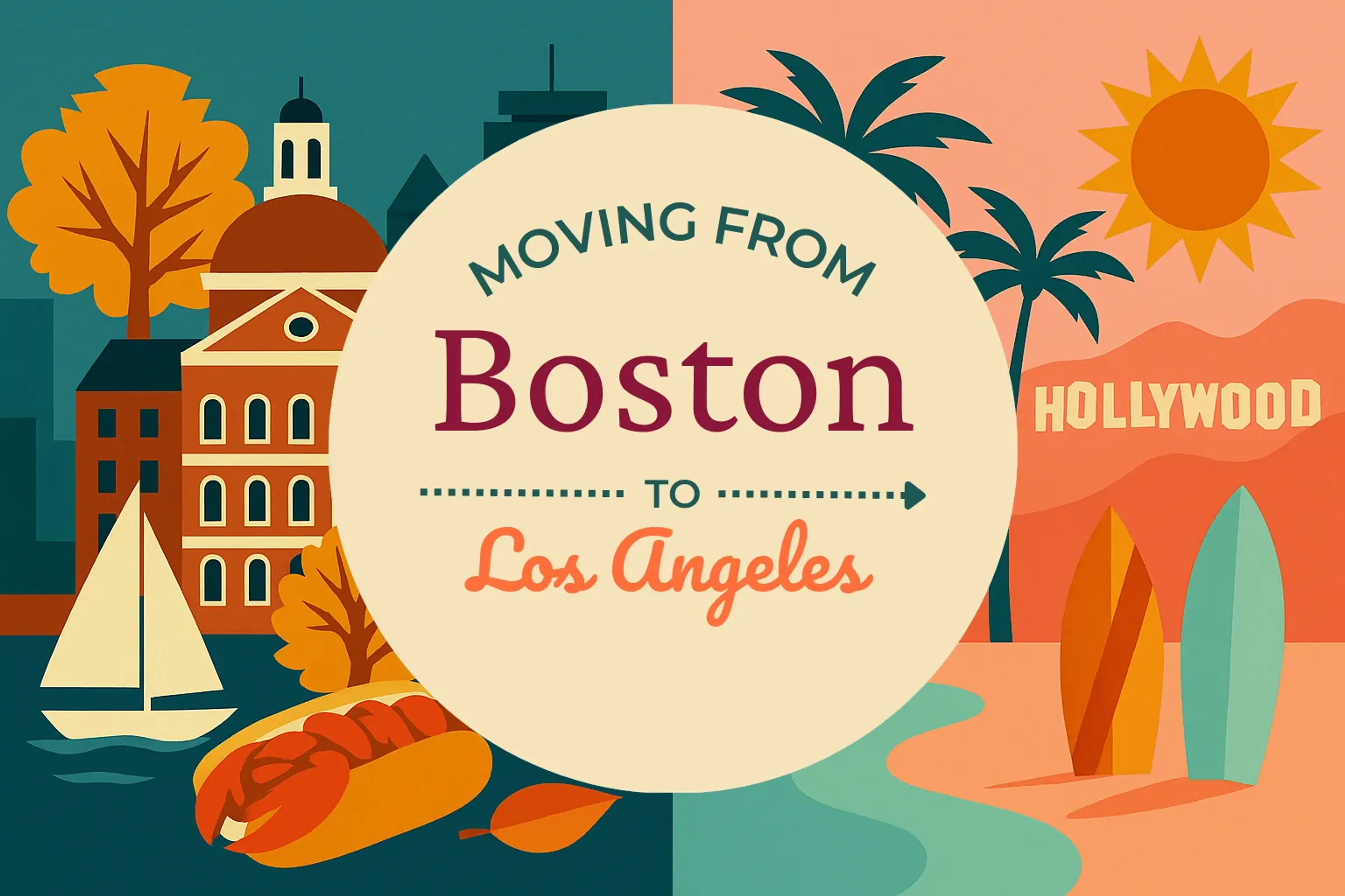 Side-by-side comparison of Boston to Los Angeles moving companies