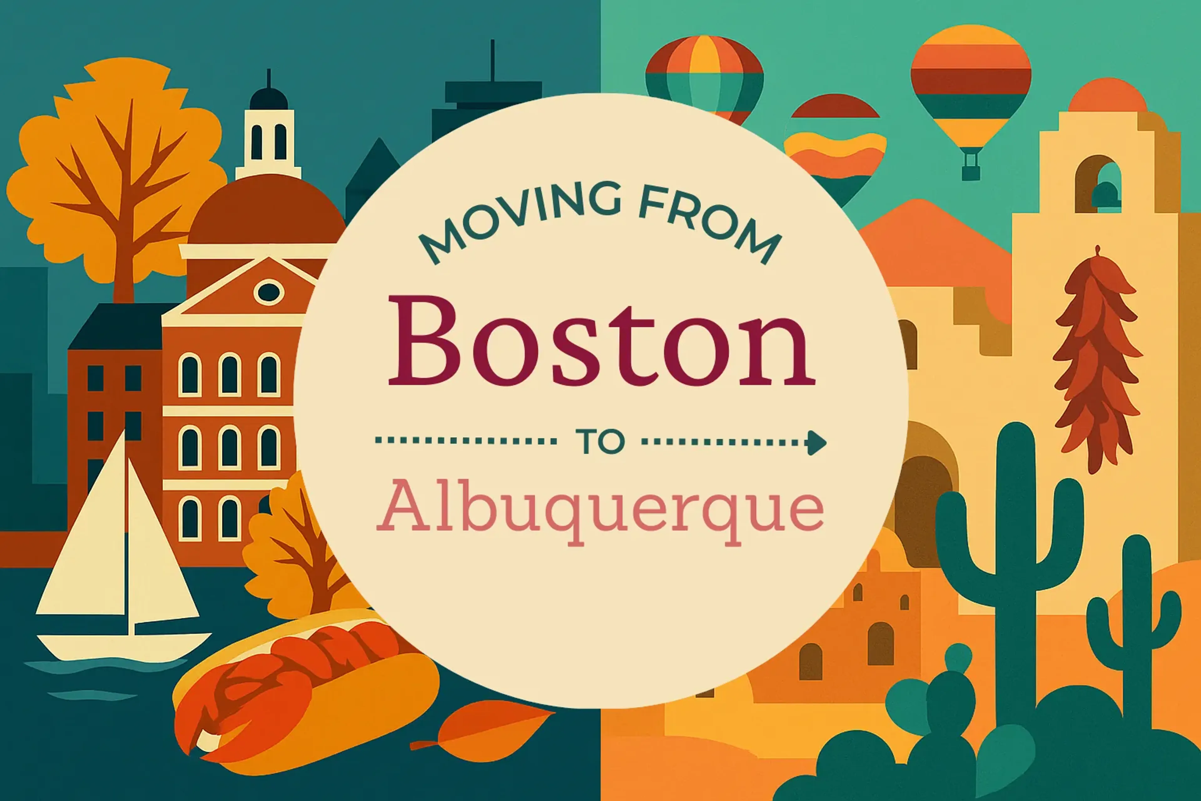 Side-by-side comparison of Boston to Albuquerque moving companies