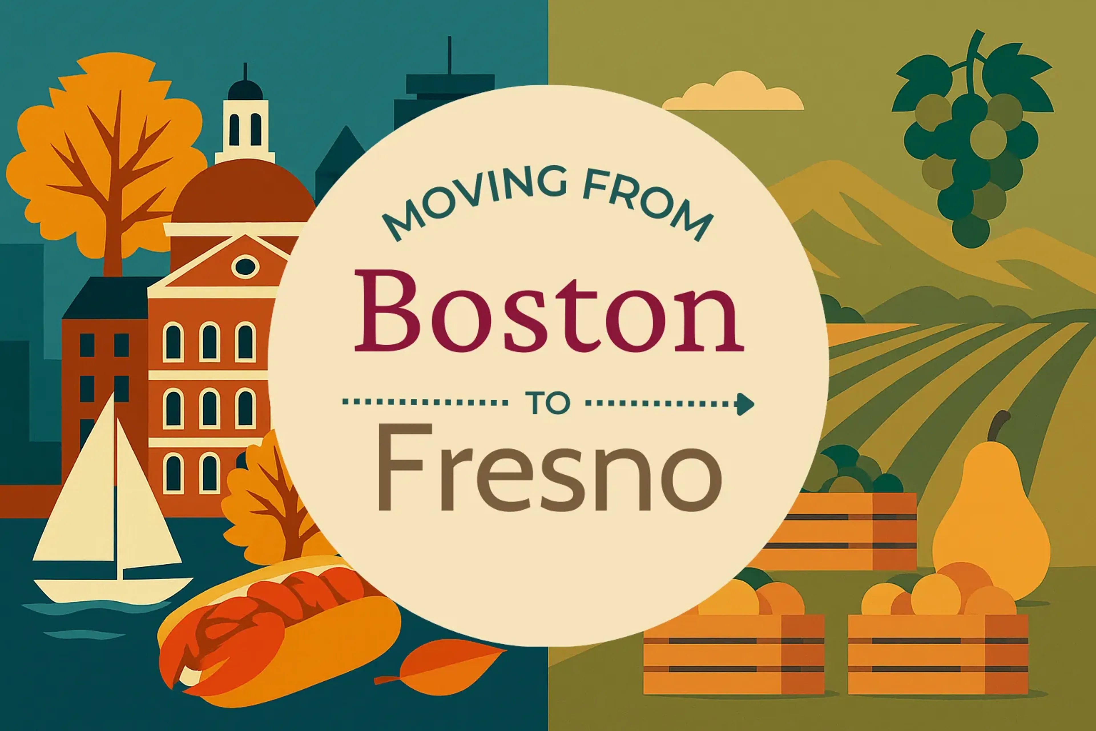 Side-by-side comparison of Boston to Fresno moving companies