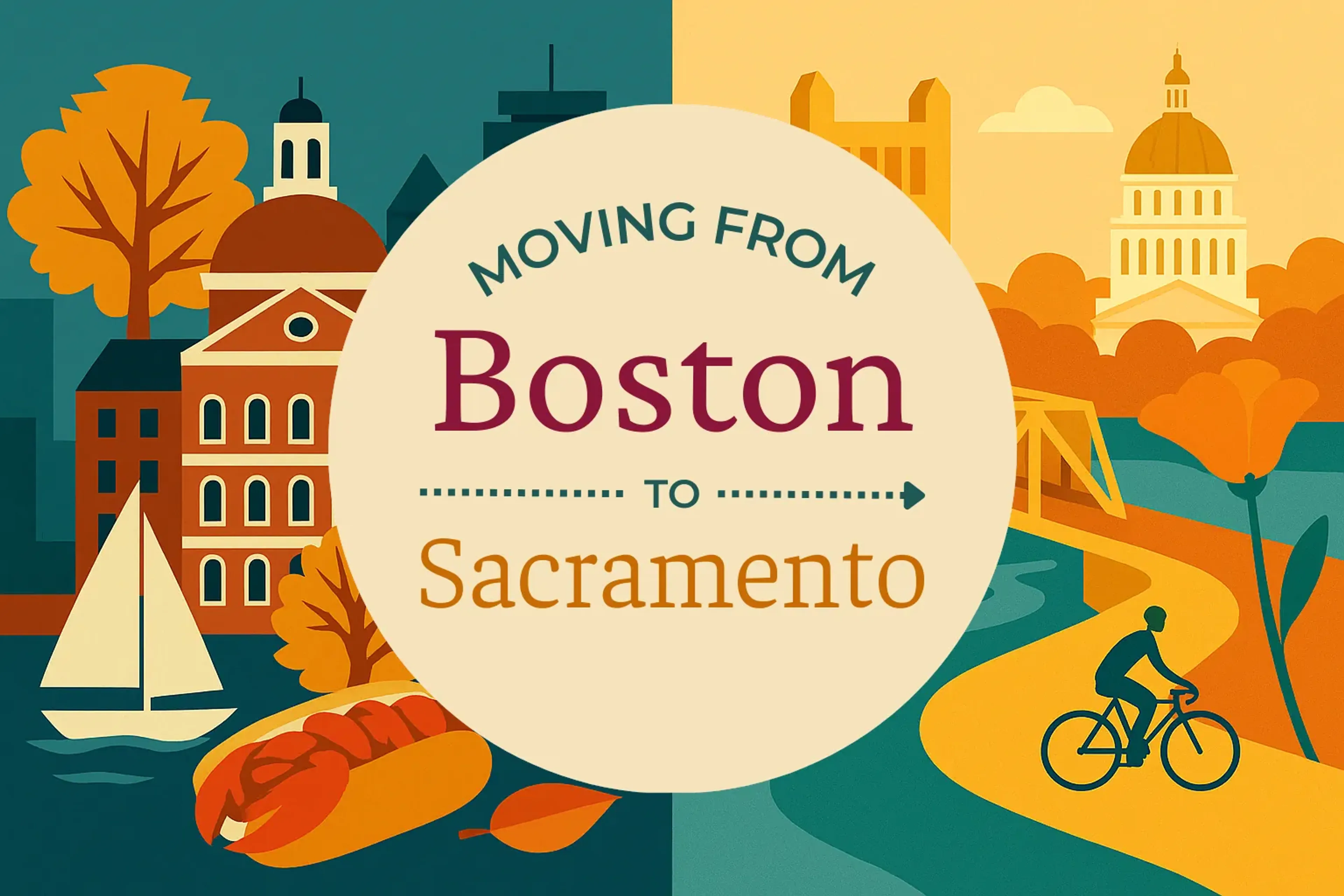 Side-by-side comparison of Boston to Sacramento moving companies