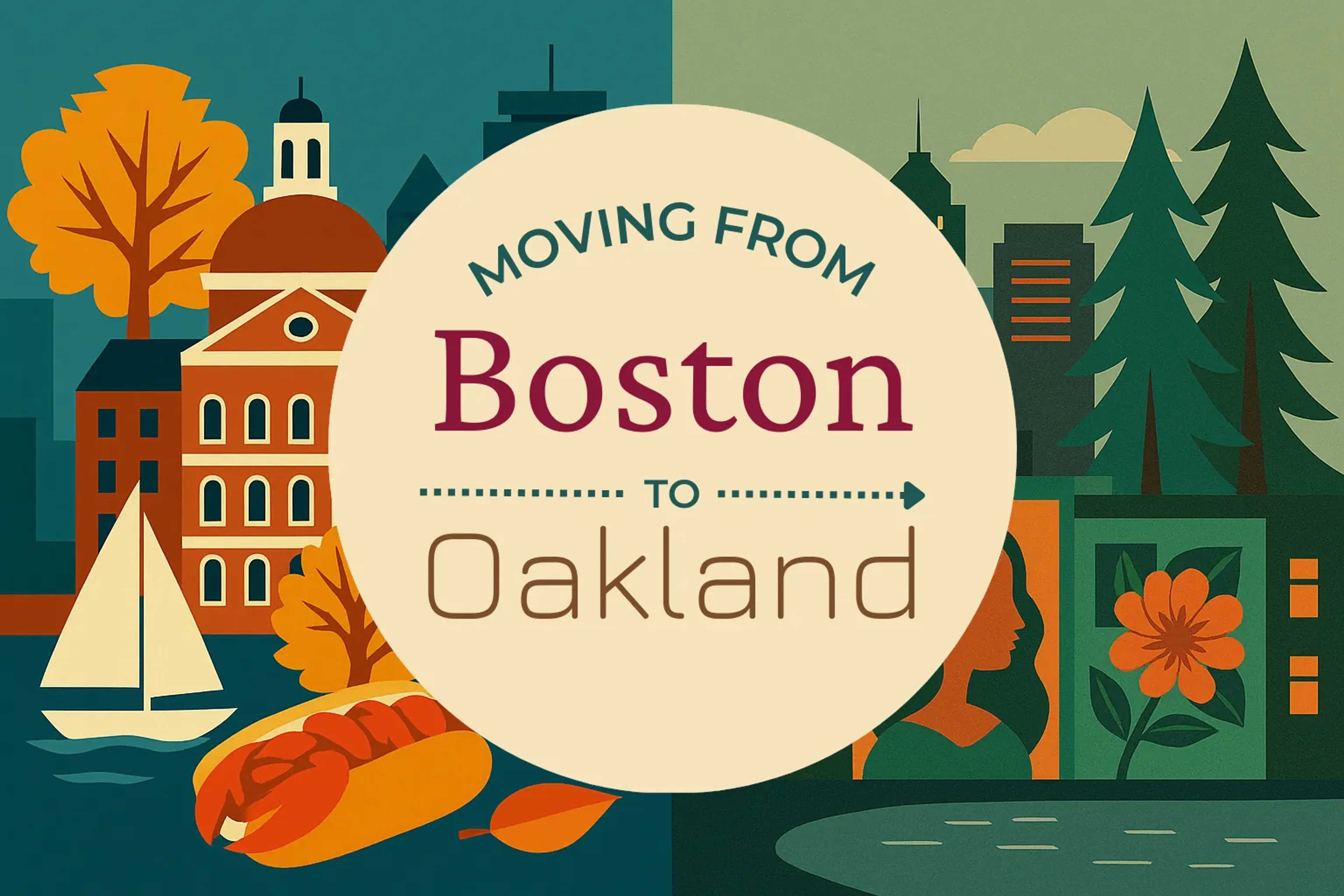 Side-by-side comparison of Boston to Oakland moving companies