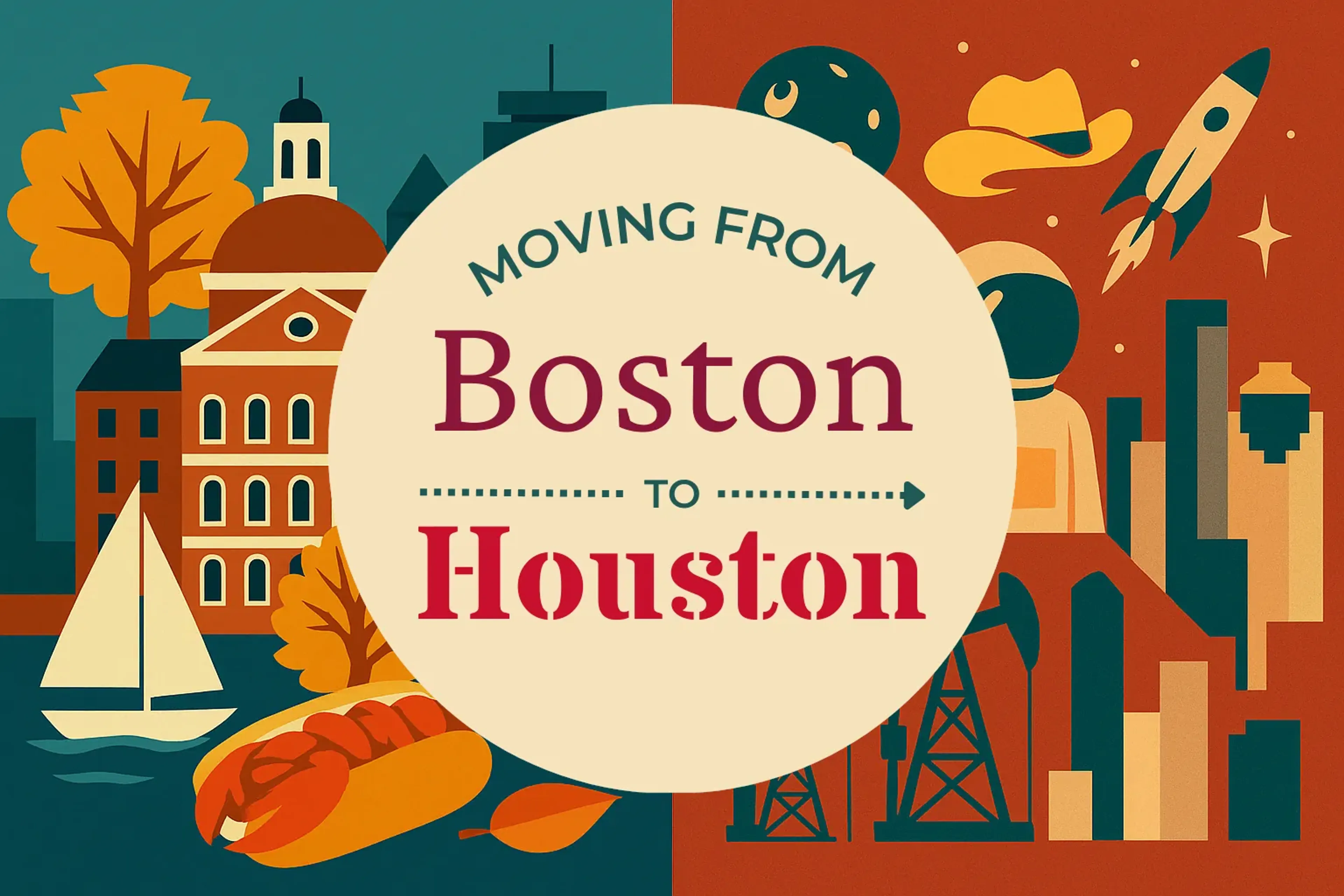 Side-by-side comparison of Boston to Houston moving companies
