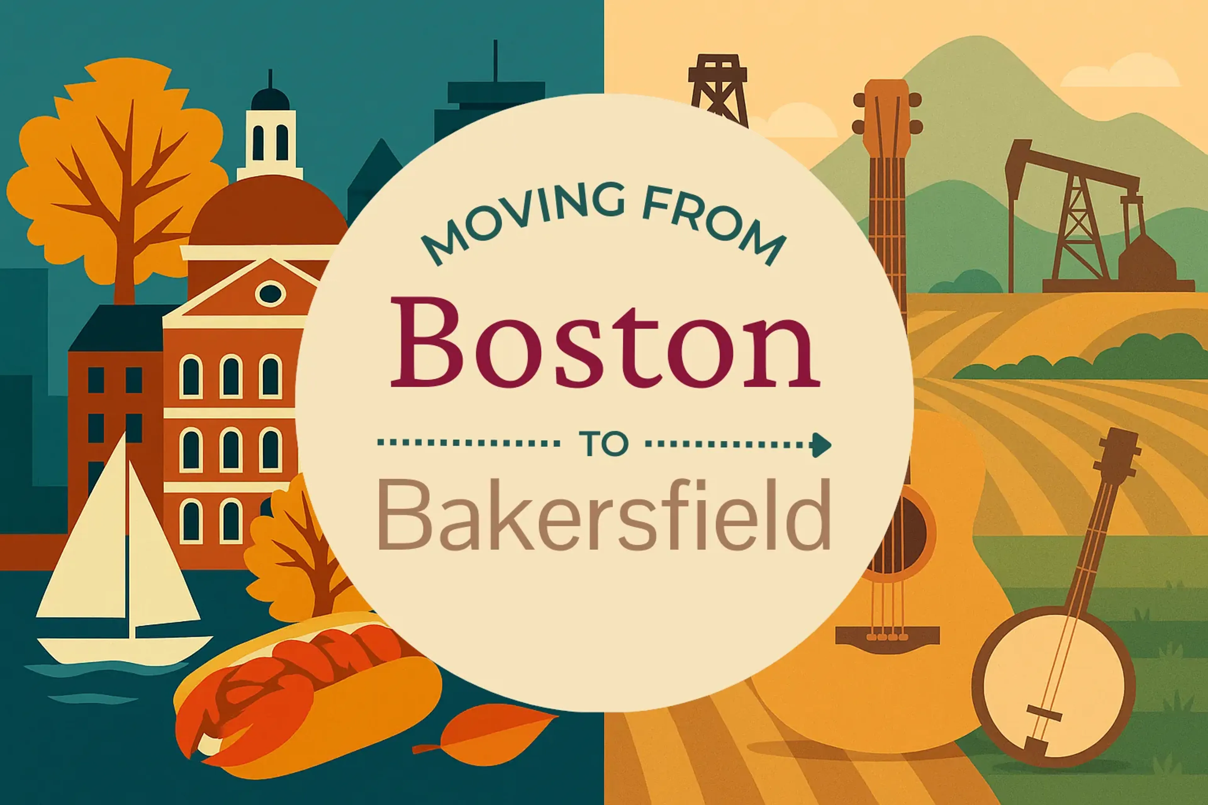 Side-by-side comparison of Boston to Bakersfield moving companies