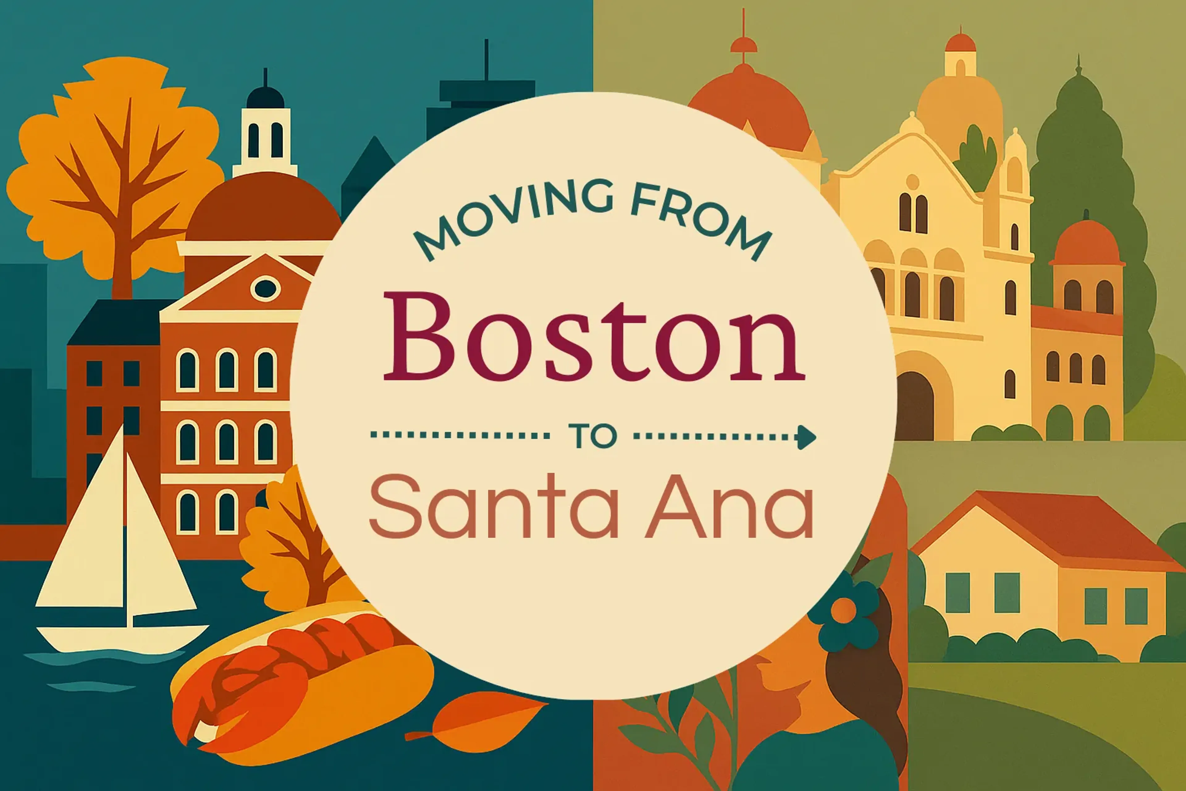 Side-by-side comparison of Boston to Santa Ana moving companies