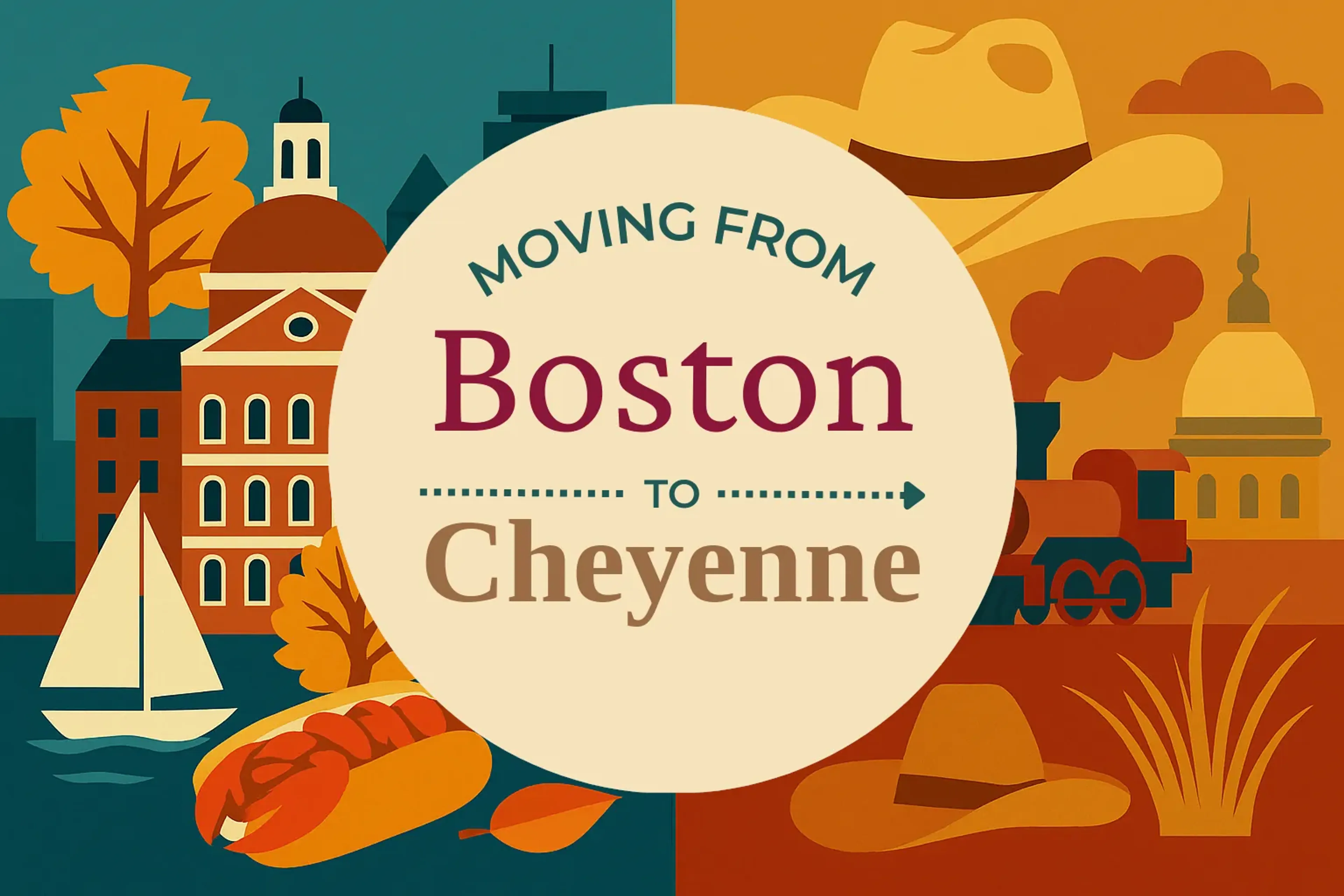 Side-by-side comparison of Boston to Cheyenne moving companies