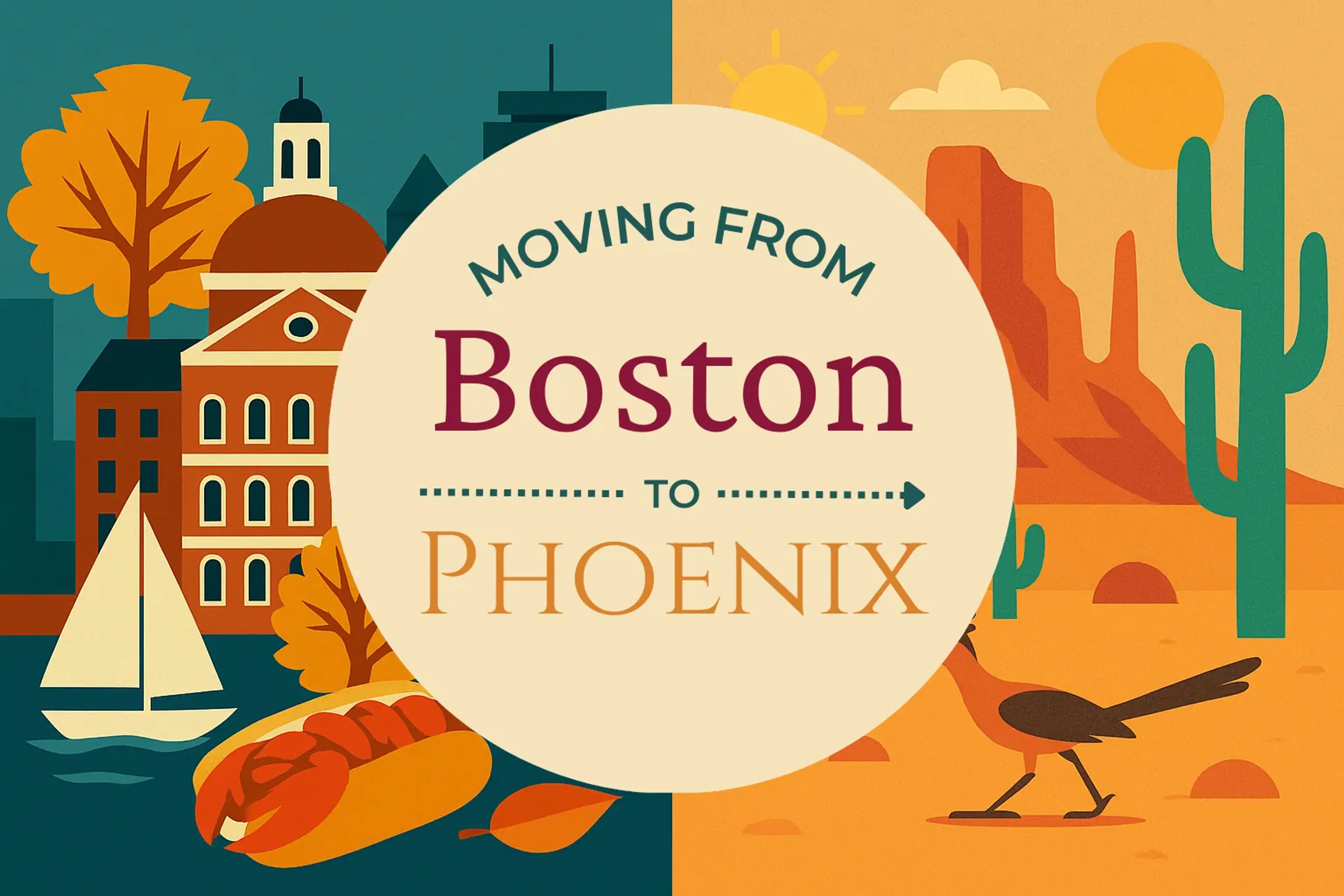 Side-by-side comparison of Boston to Phoenix moving companies