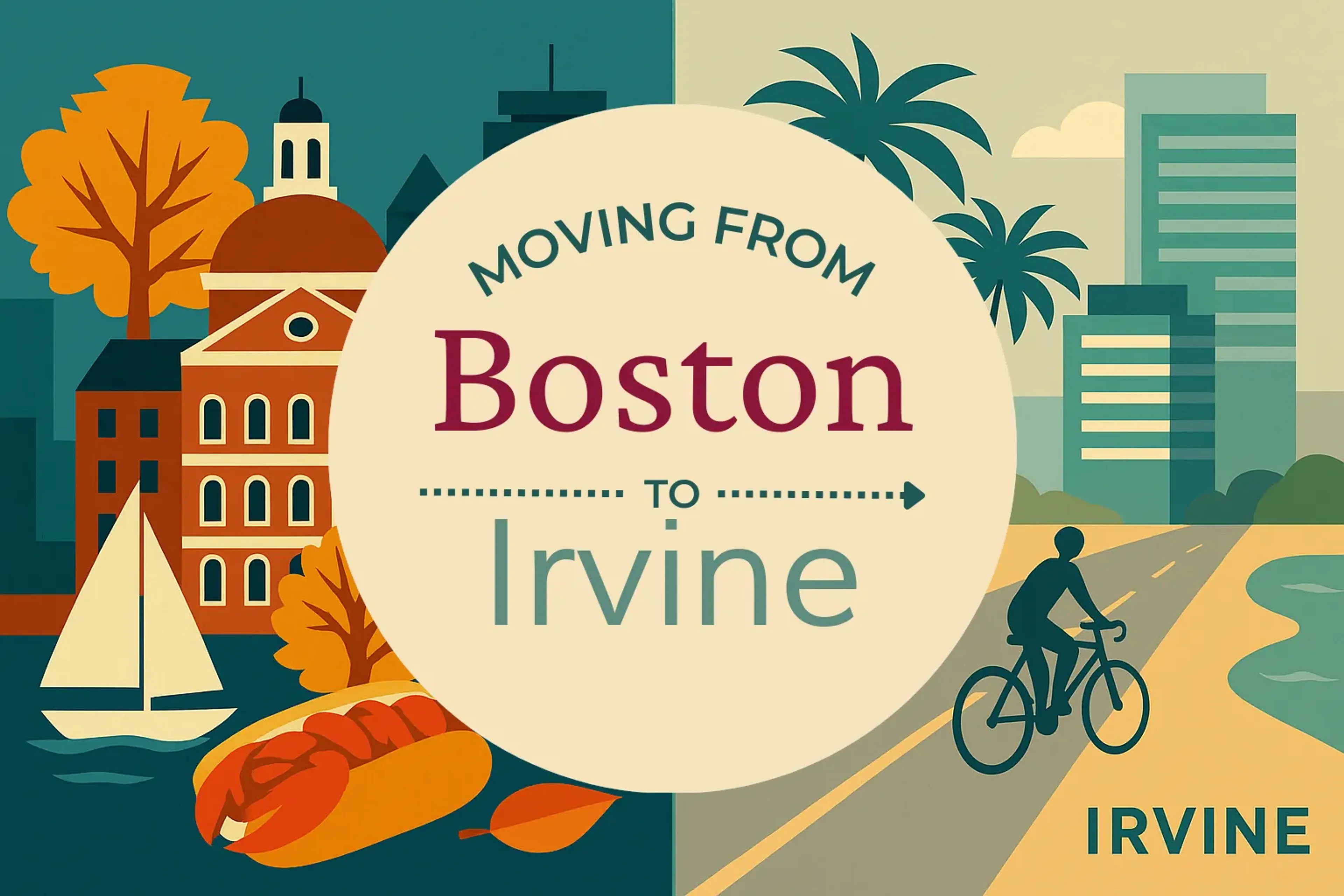 Side-by-side comparison of Boston to Irvine moving companies