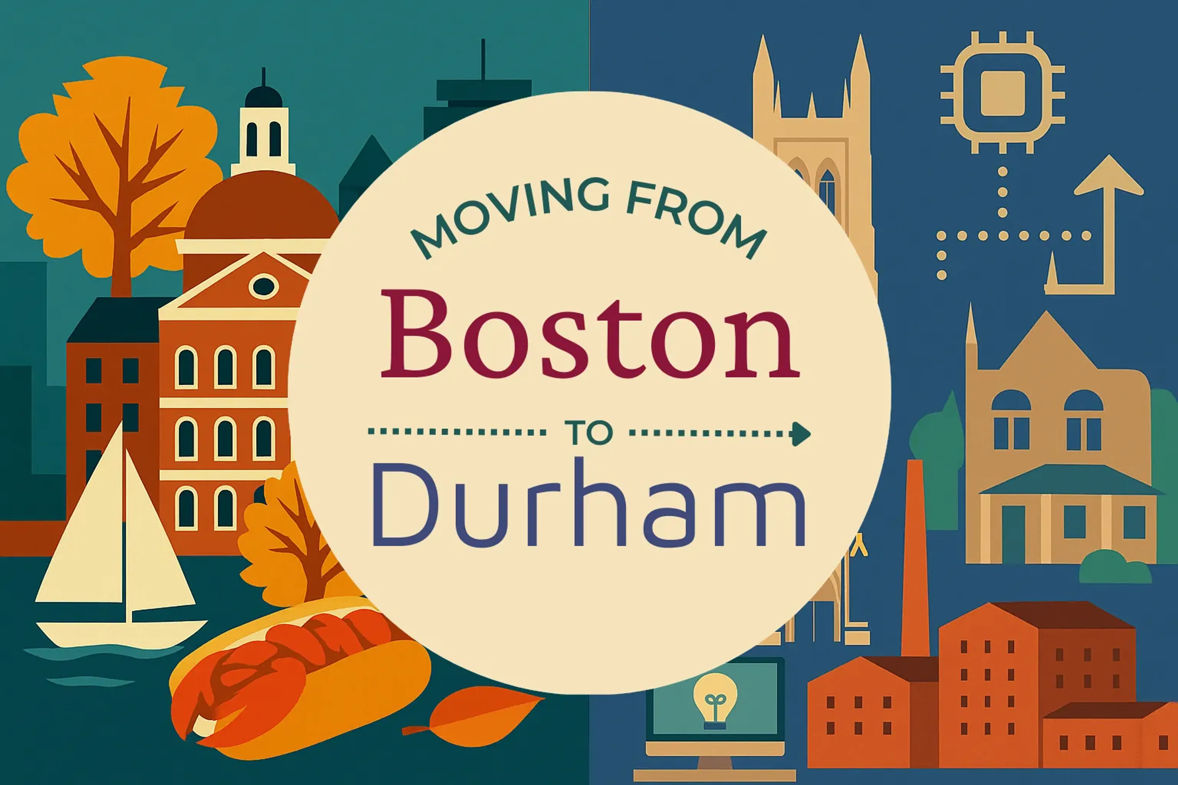 Side-by-side comparison of Boston to Durham moving companies
