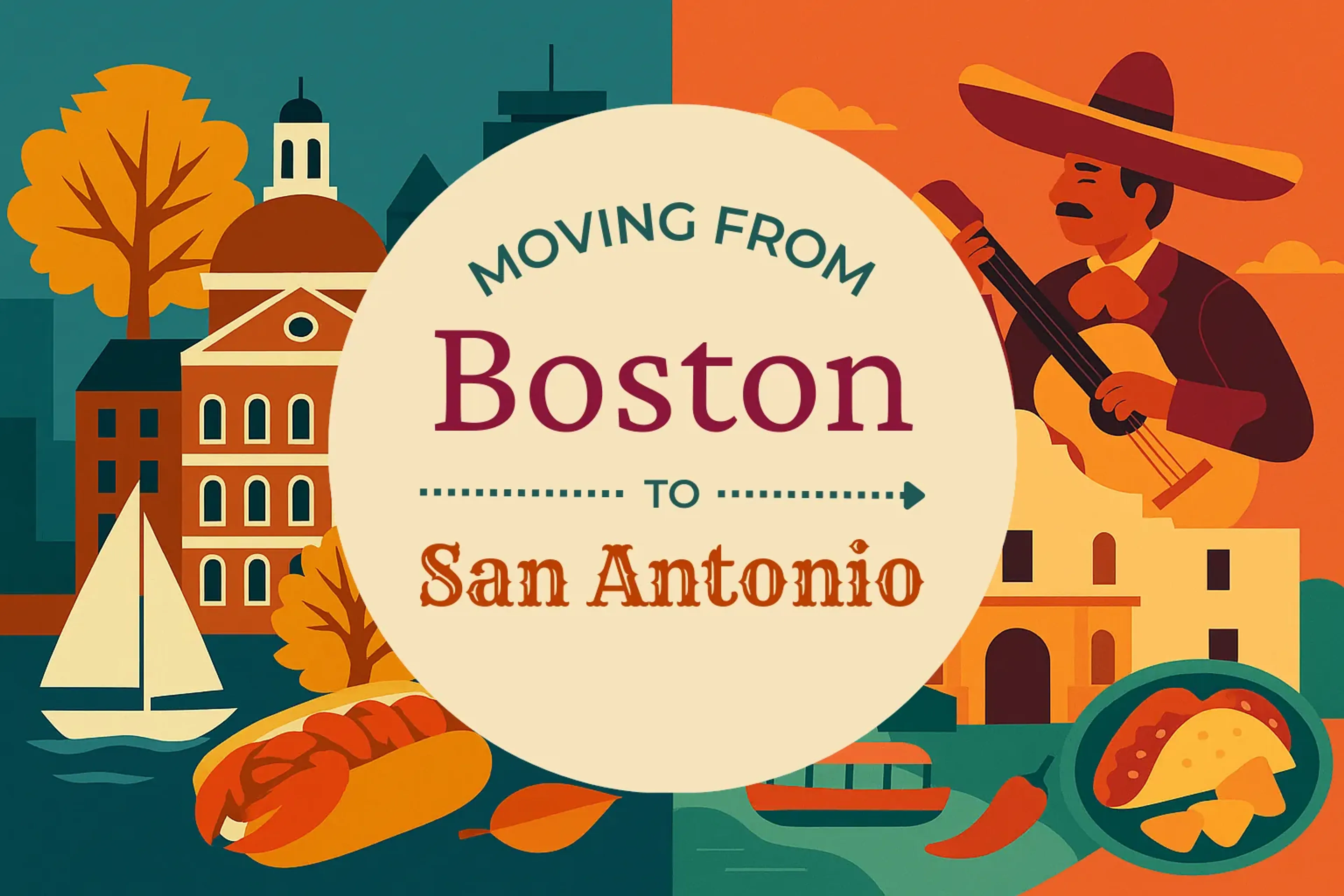 Side-by-side comparison of Boston to San Antonio moving companies