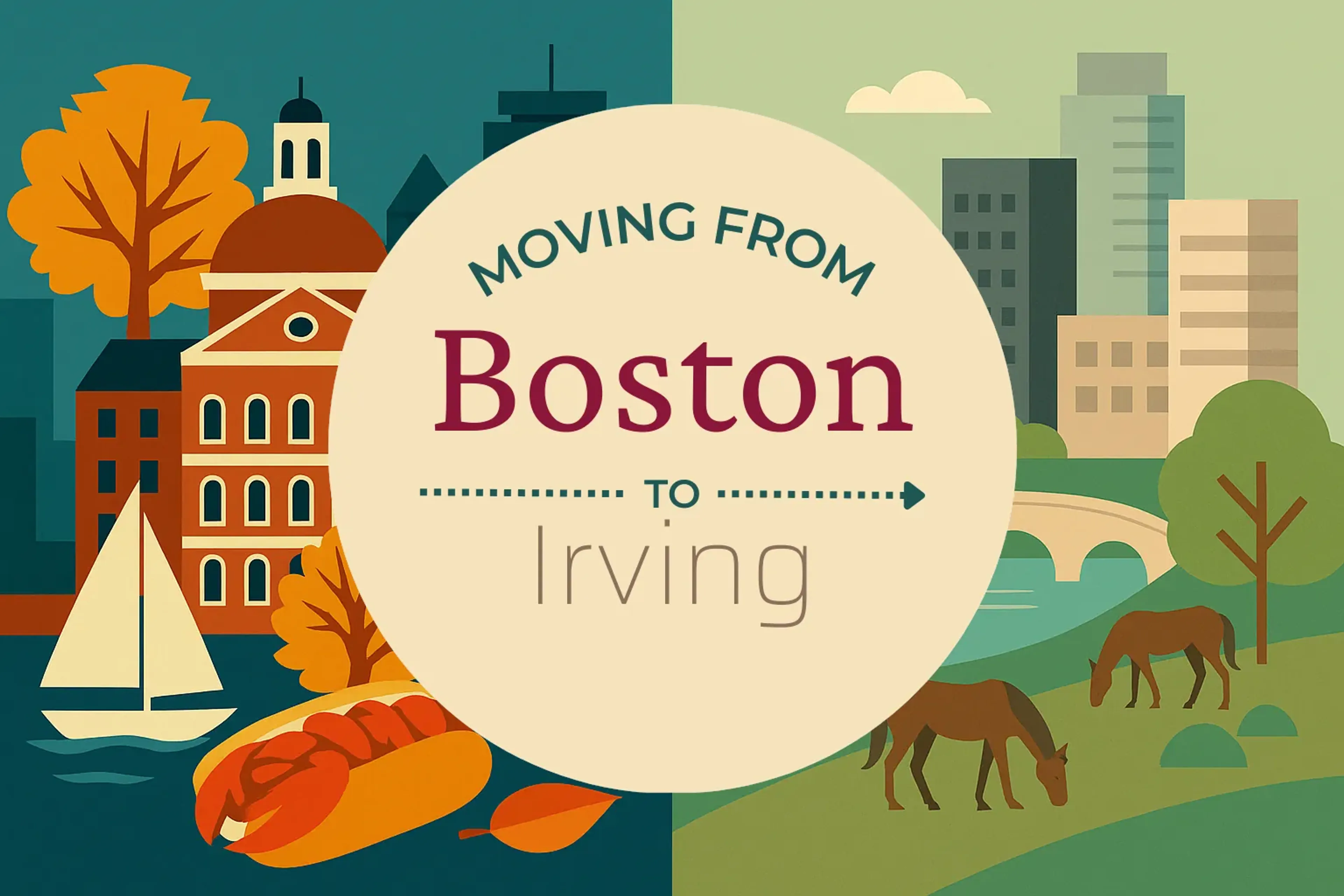 Side-by-side comparison of Boston to Irving moving companies