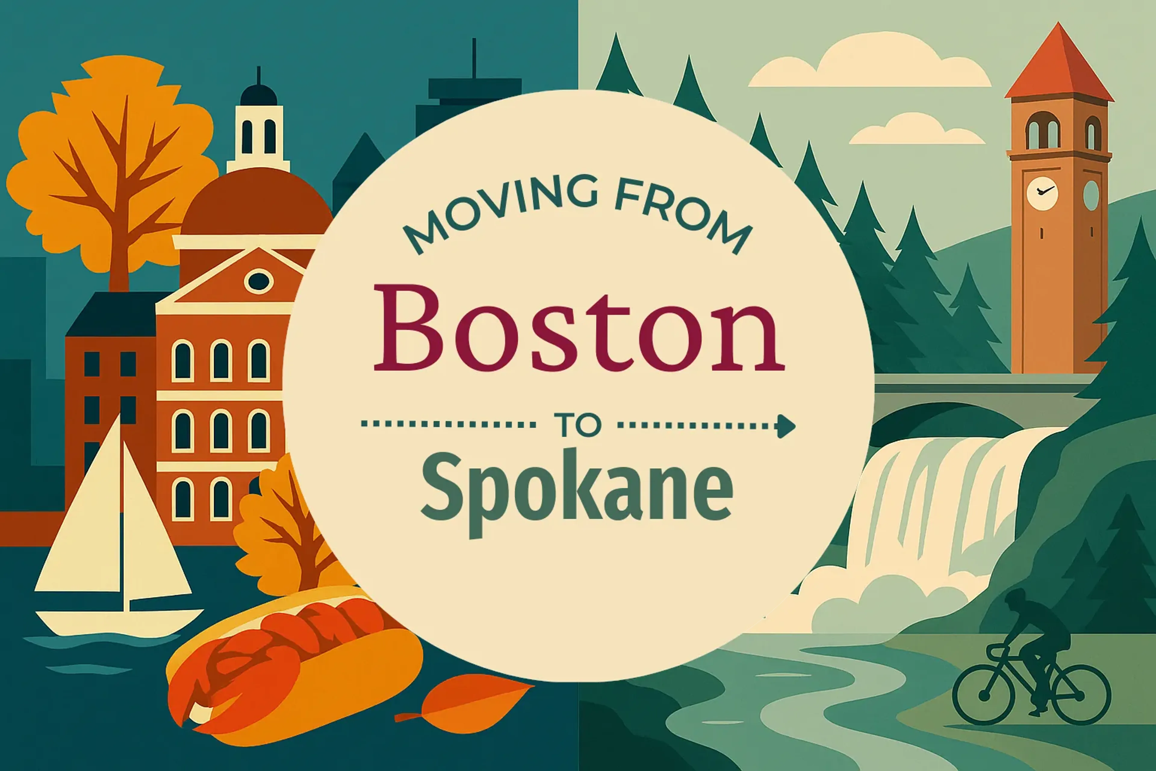 Side-by-side comparison of Boston to Spokane moving companies