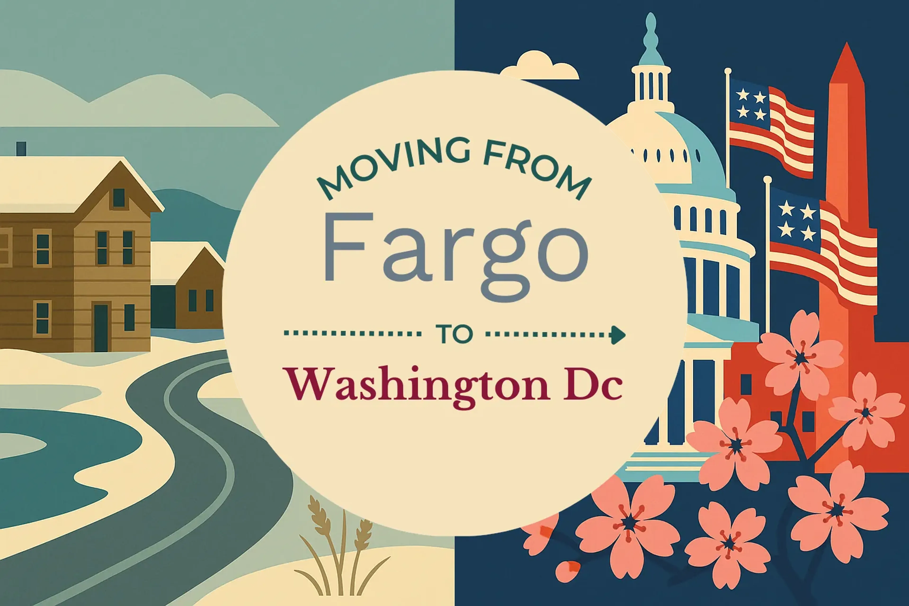Side-by-side comparison of Fargo to Washington DC moving companies