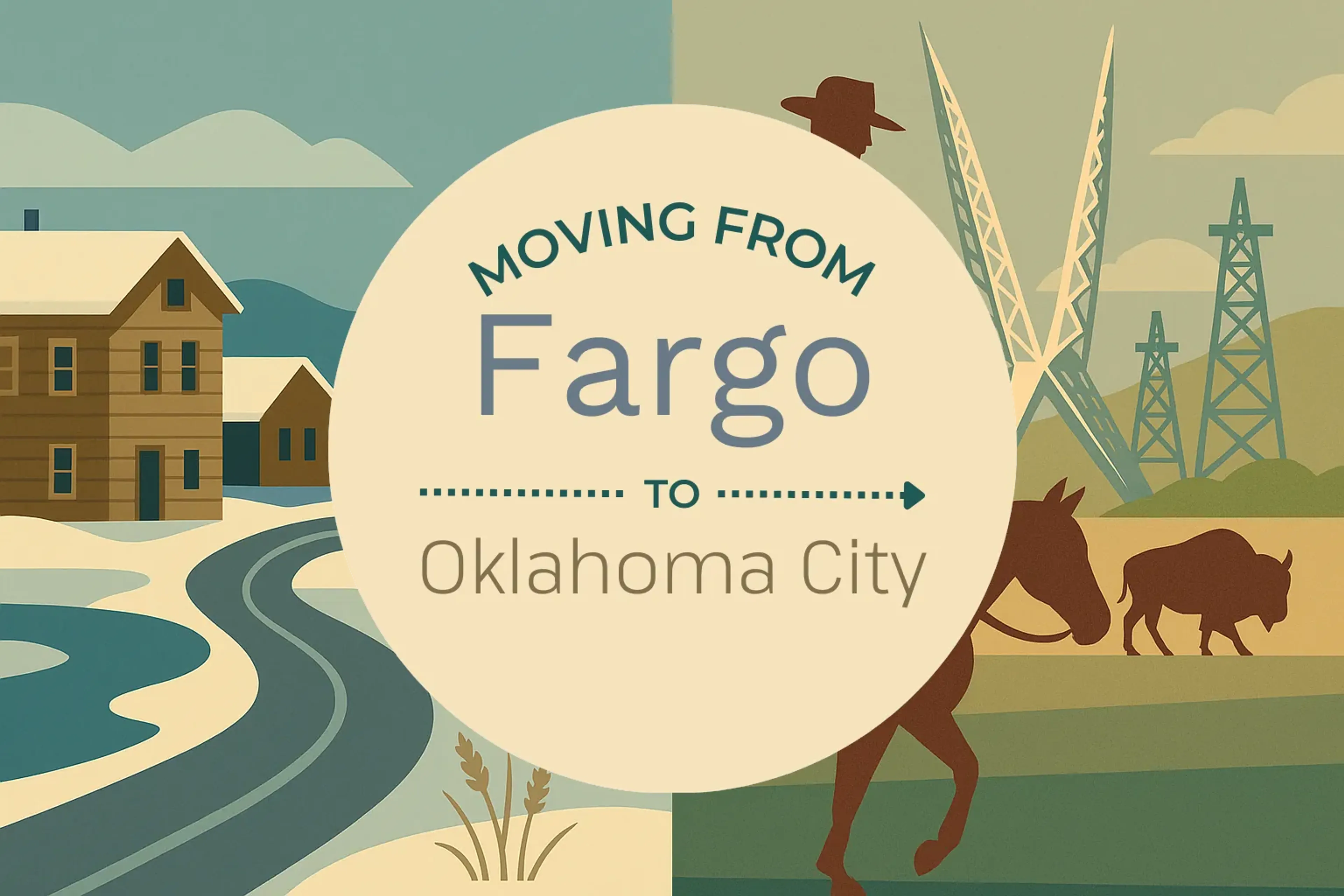 Side-by-side comparison of Fargo to Oklahoma City moving companies