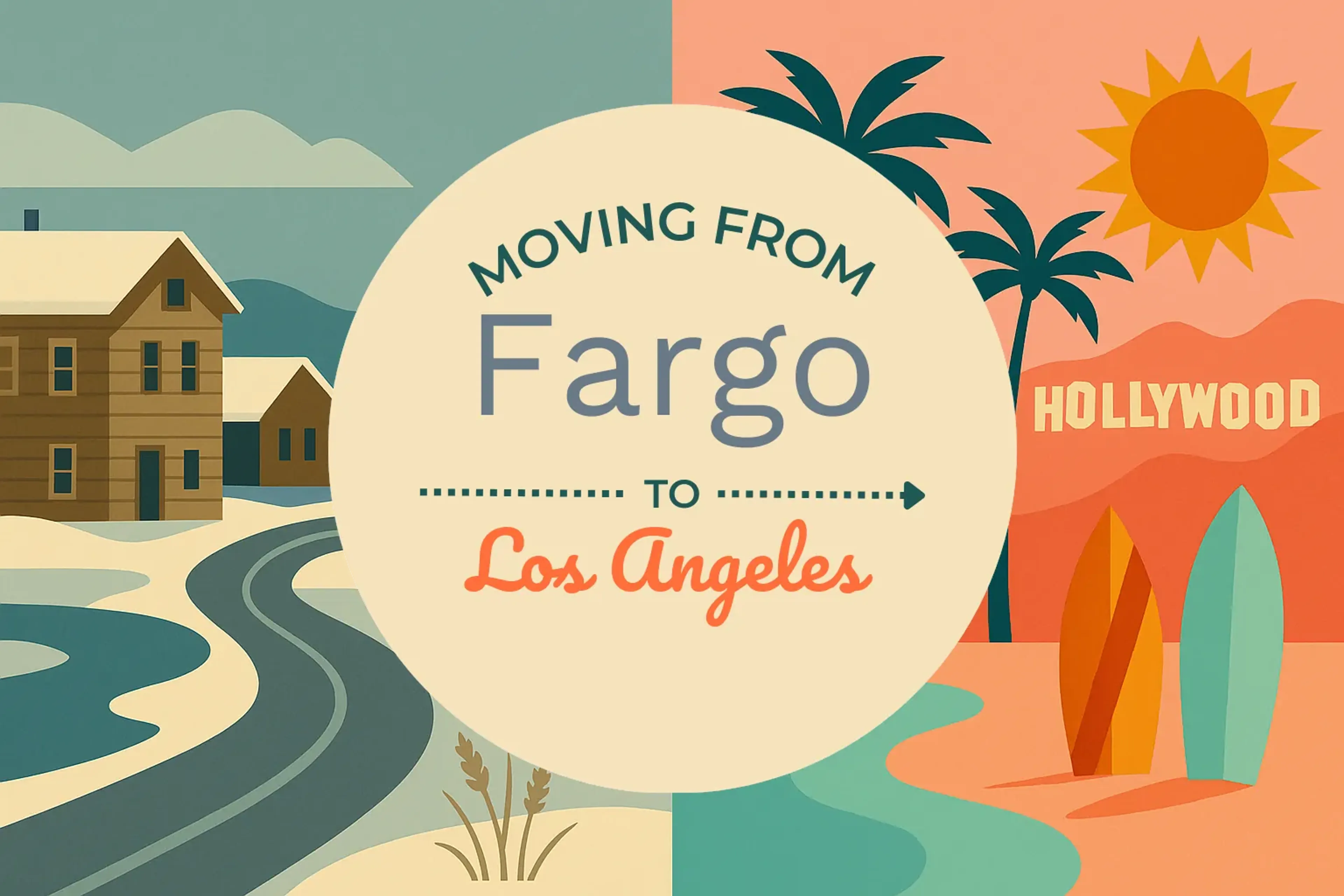 Side-by-side comparison of Fargo to Los Angeles moving companies