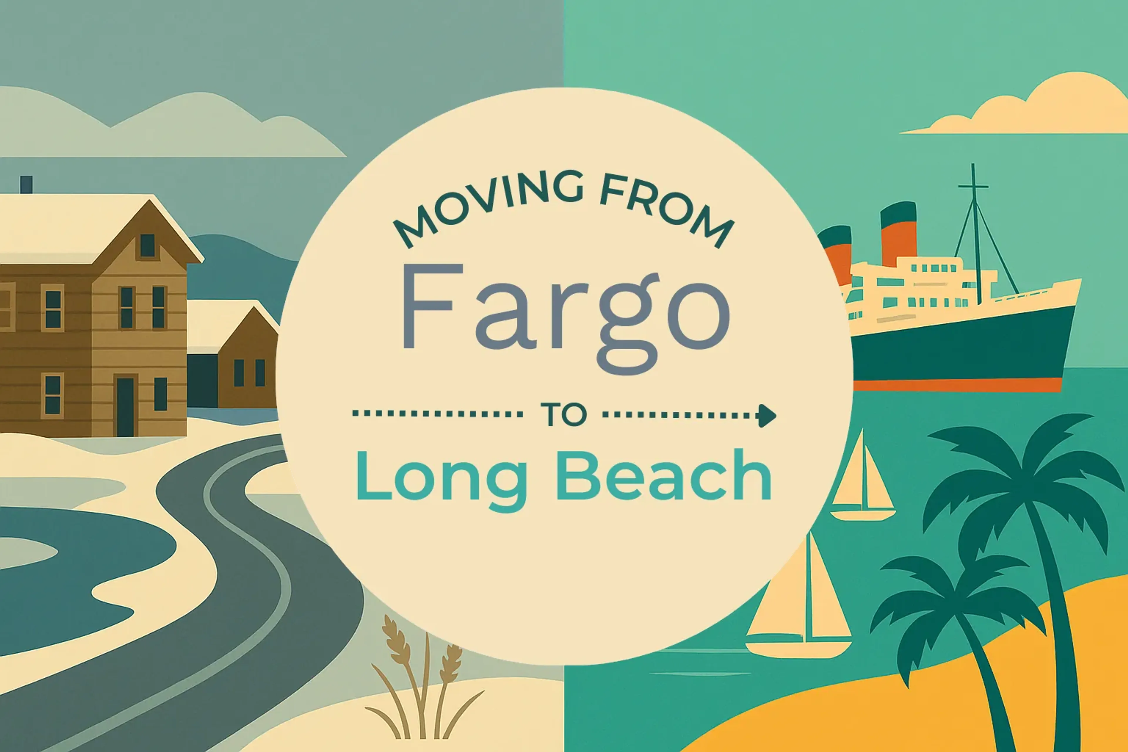 Side-by-side comparison of Fargo to Long Beach moving companies