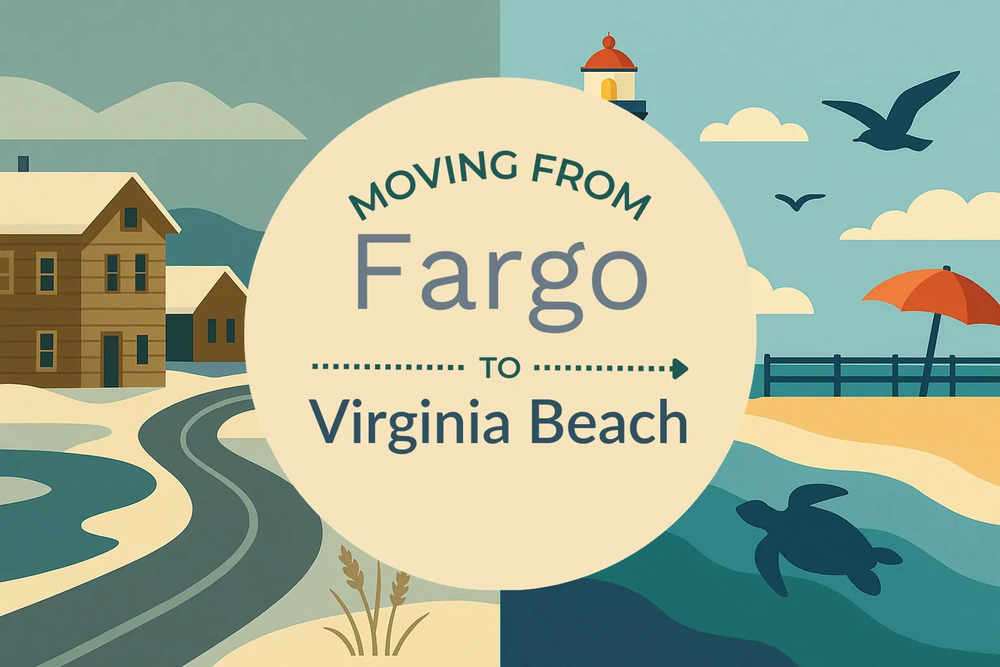 Side-by-side comparison of Fargo to Virginia Beach moving companies