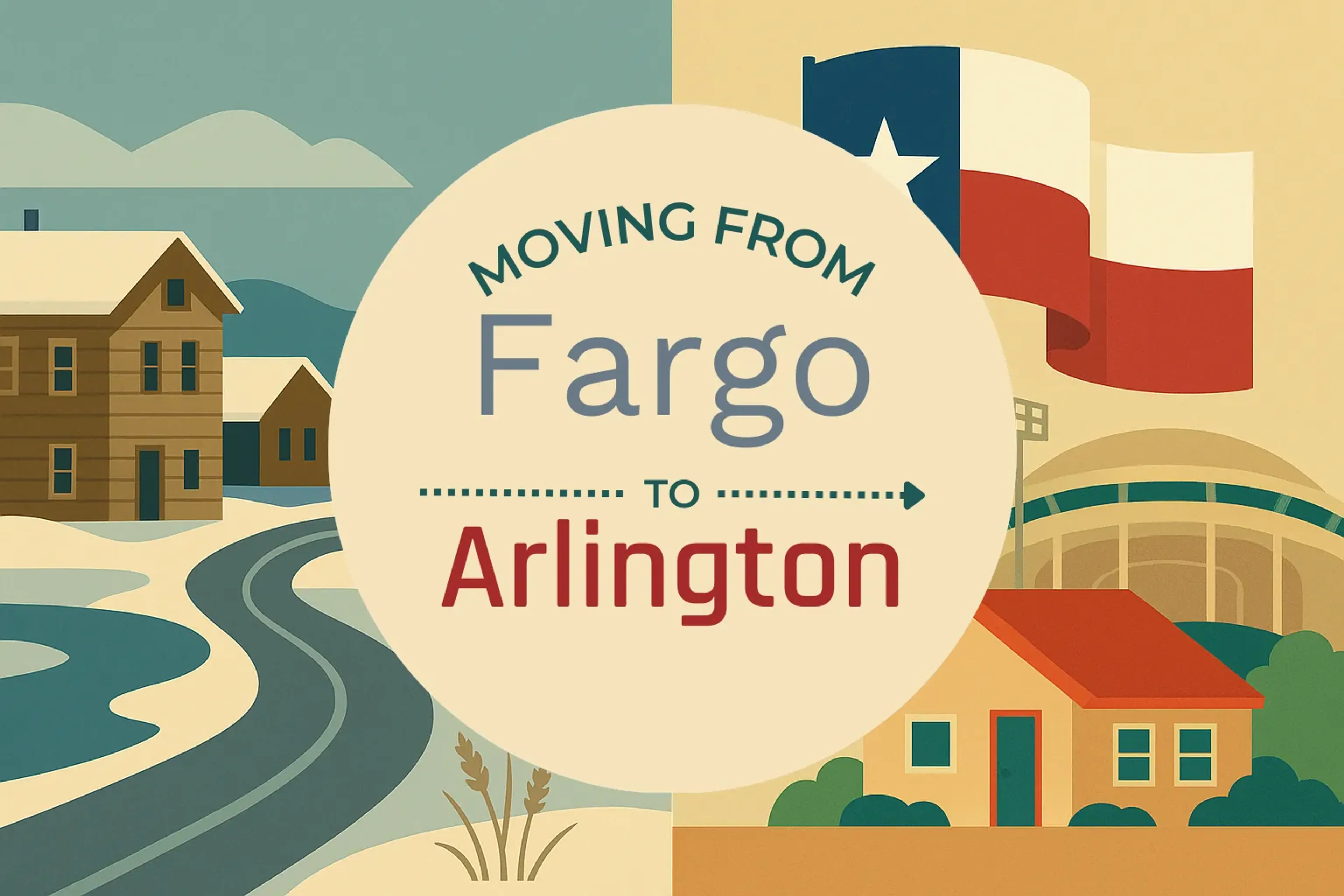 Side-by-side comparison of Fargo to Arlington moving companies