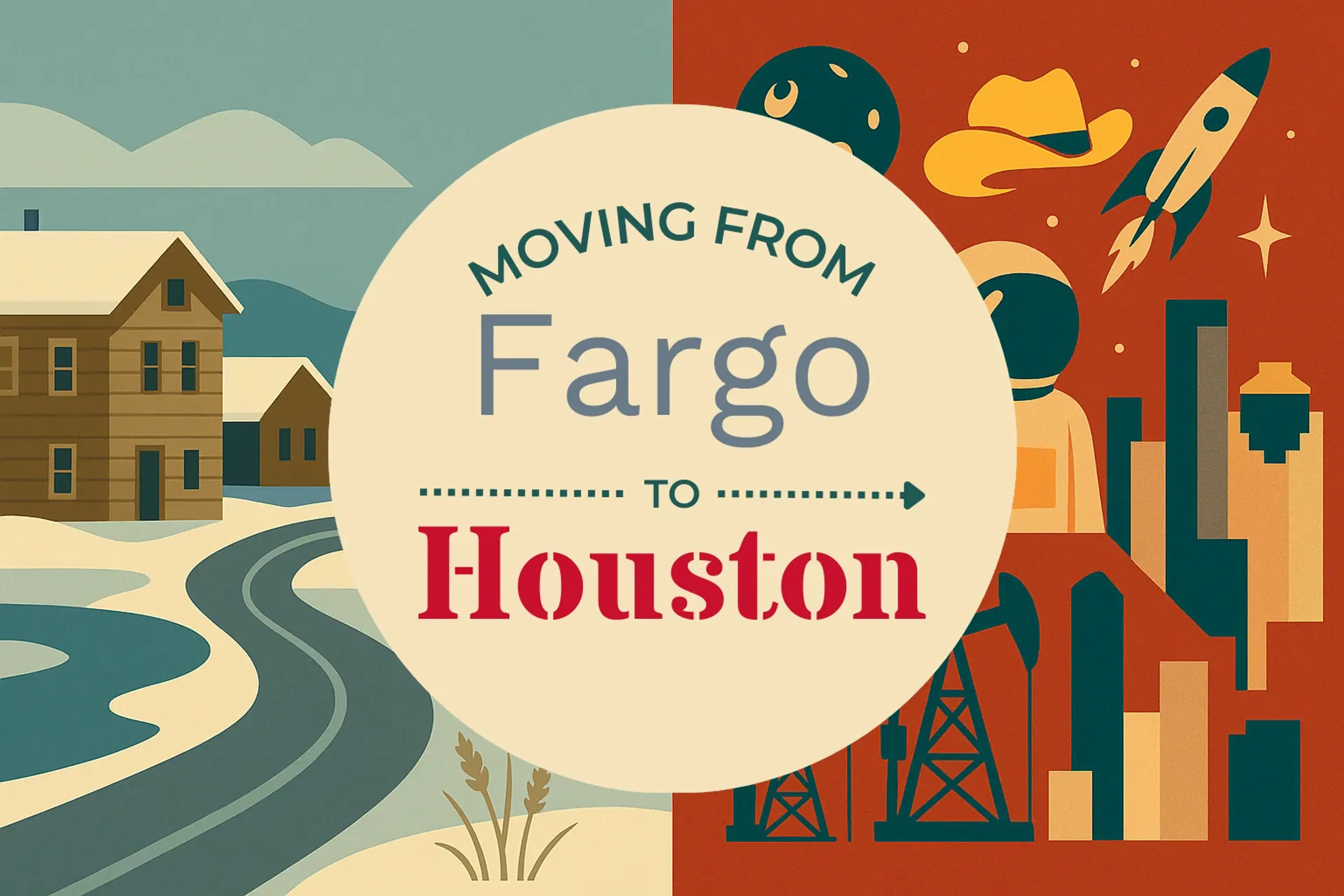 Side-by-side comparison of Fargo to Houston moving companies