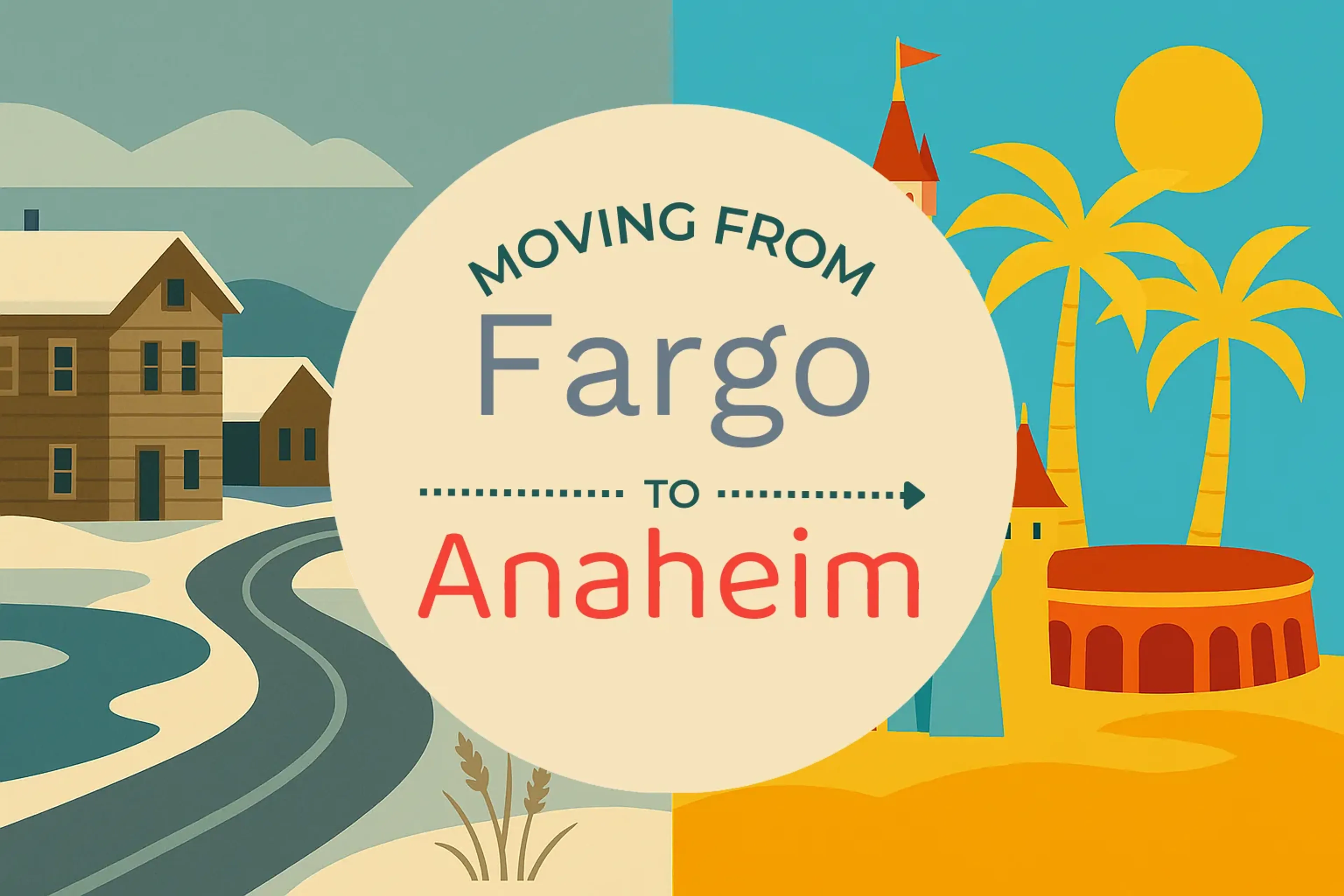 Side-by-side comparison of Fargo to Anaheim moving companies