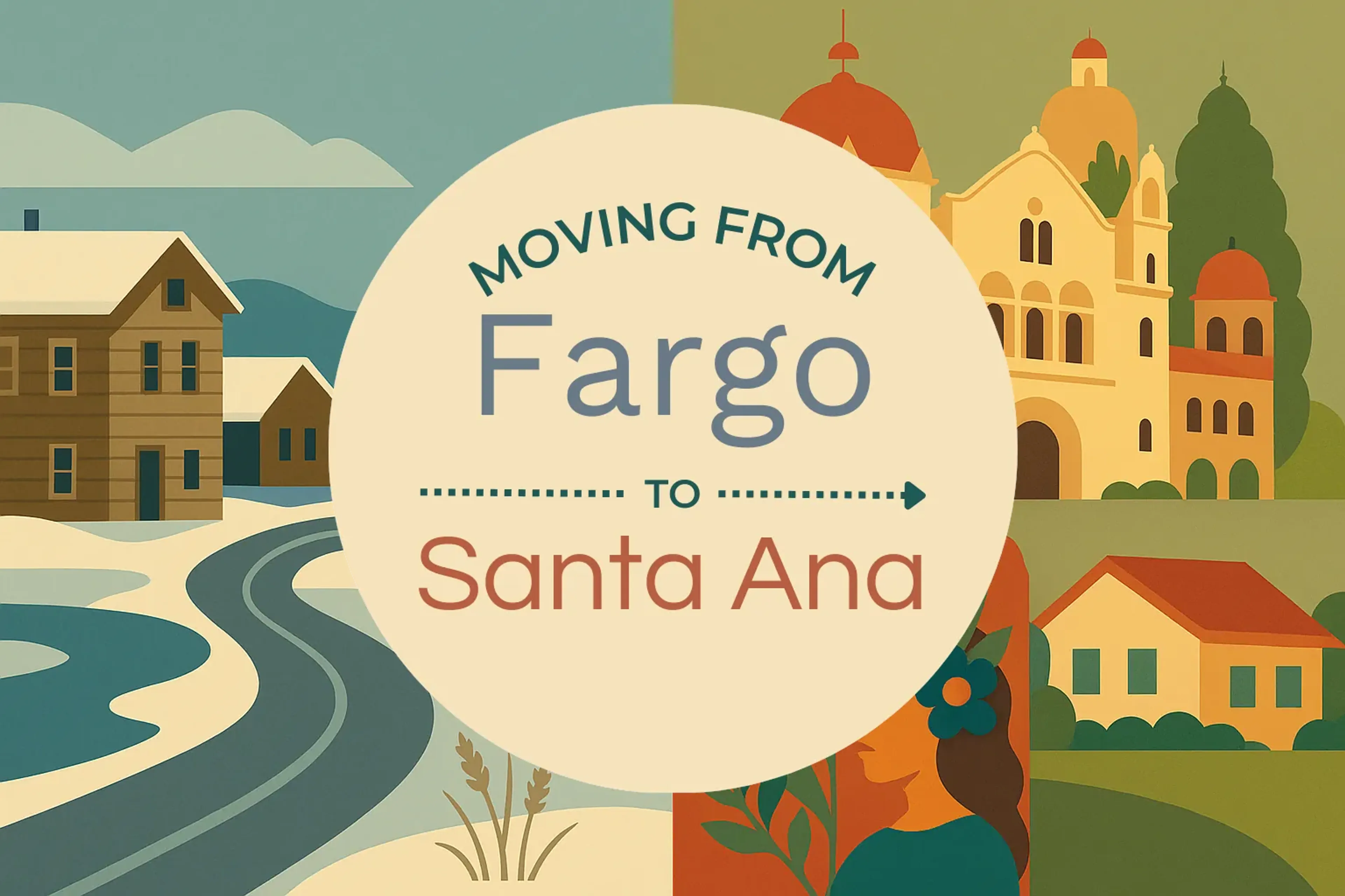 Side-by-side comparison of Fargo to Santa Ana moving companies