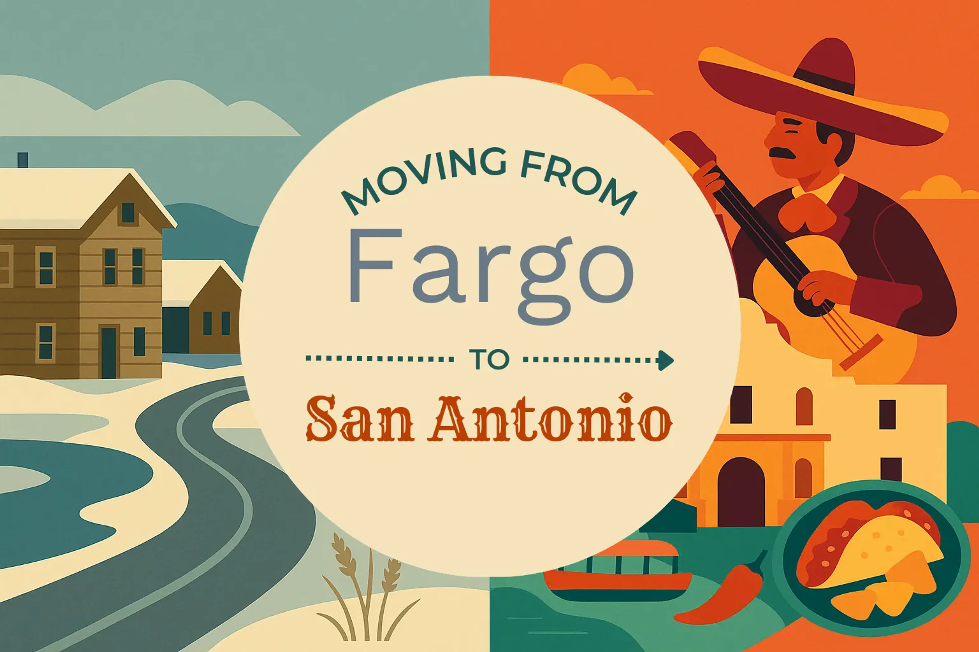 Side-by-side comparison of Fargo to San Antonio moving companies