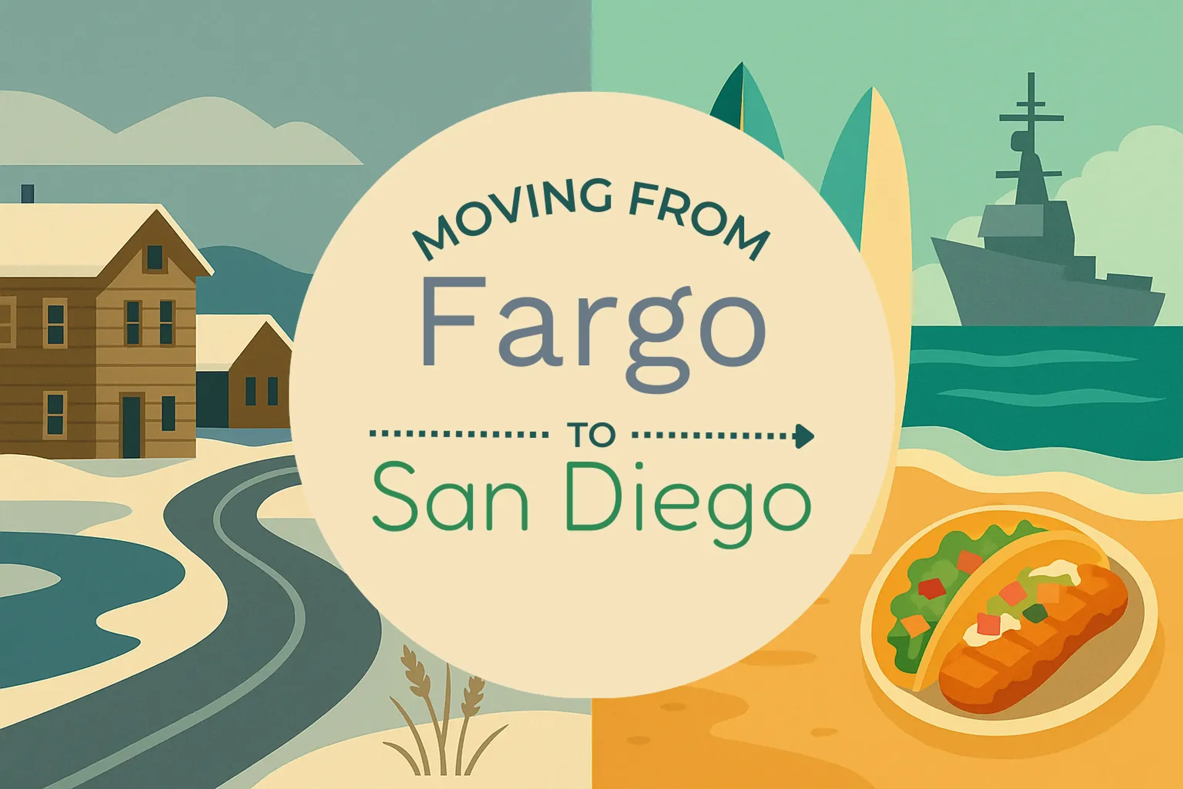 Side-by-side comparison of Fargo to San Diego moving companies