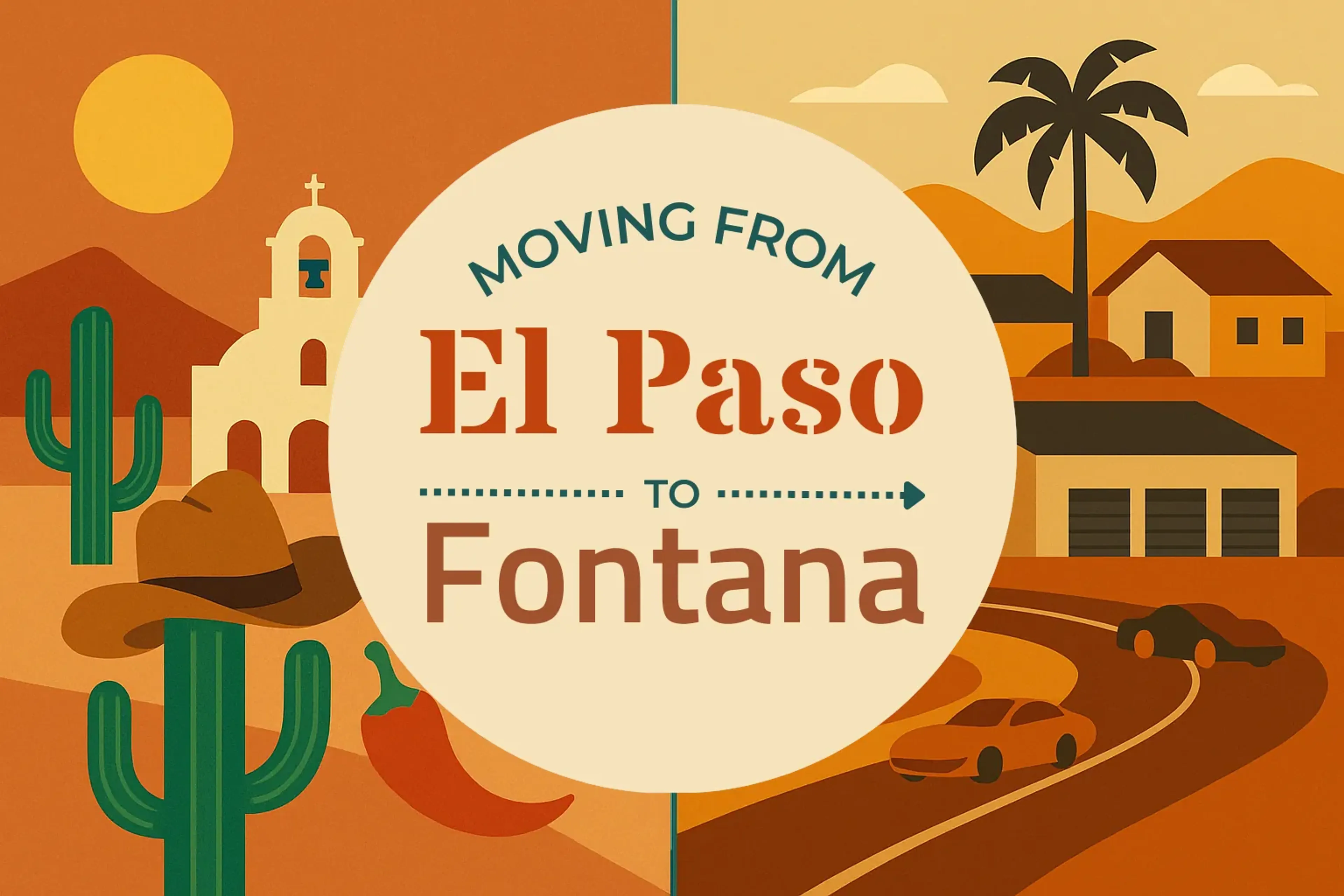 Side-by-side comparison of El Paso to Fontana moving companies
