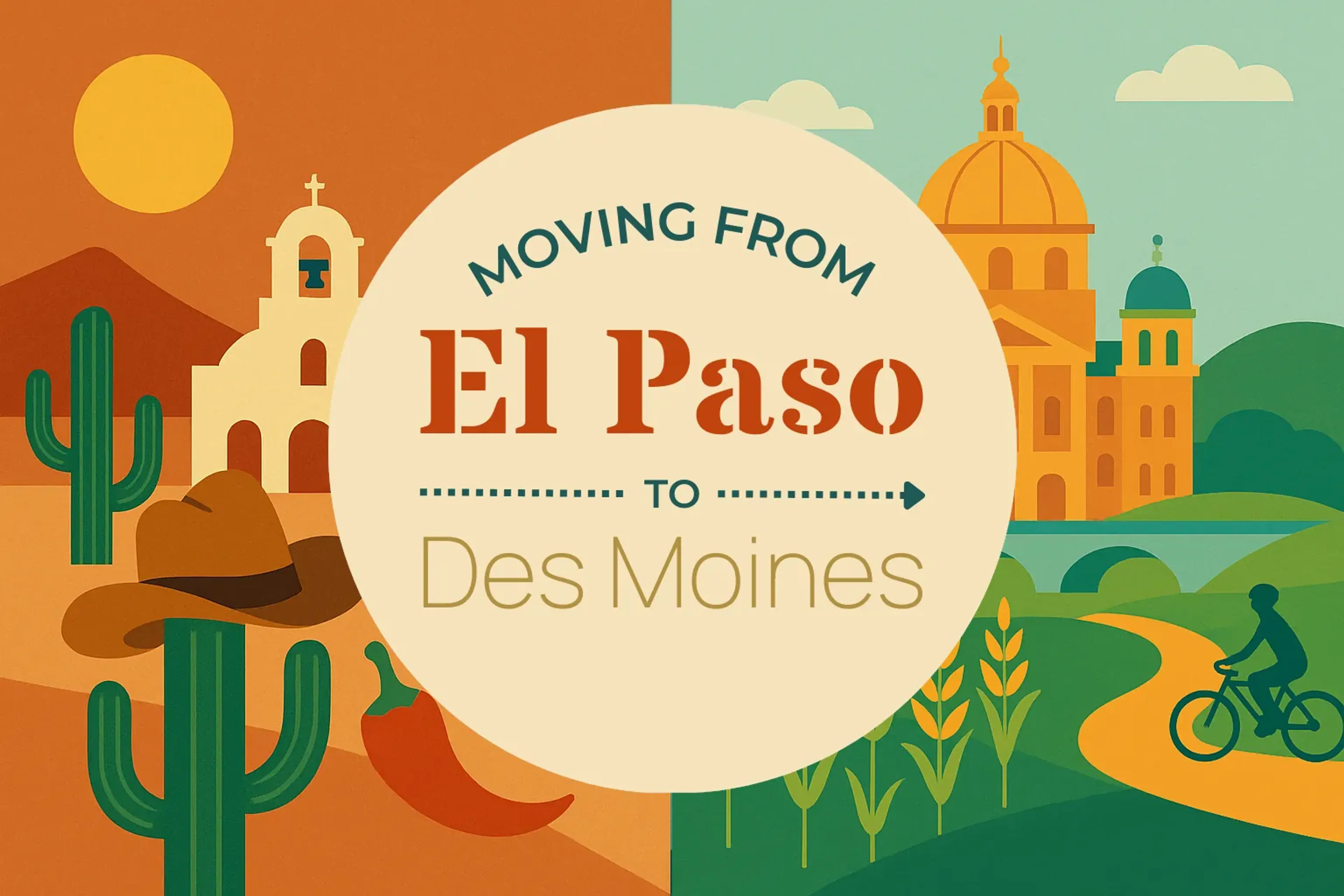 Side-by-side comparison of El Paso to Des Moines moving companies
