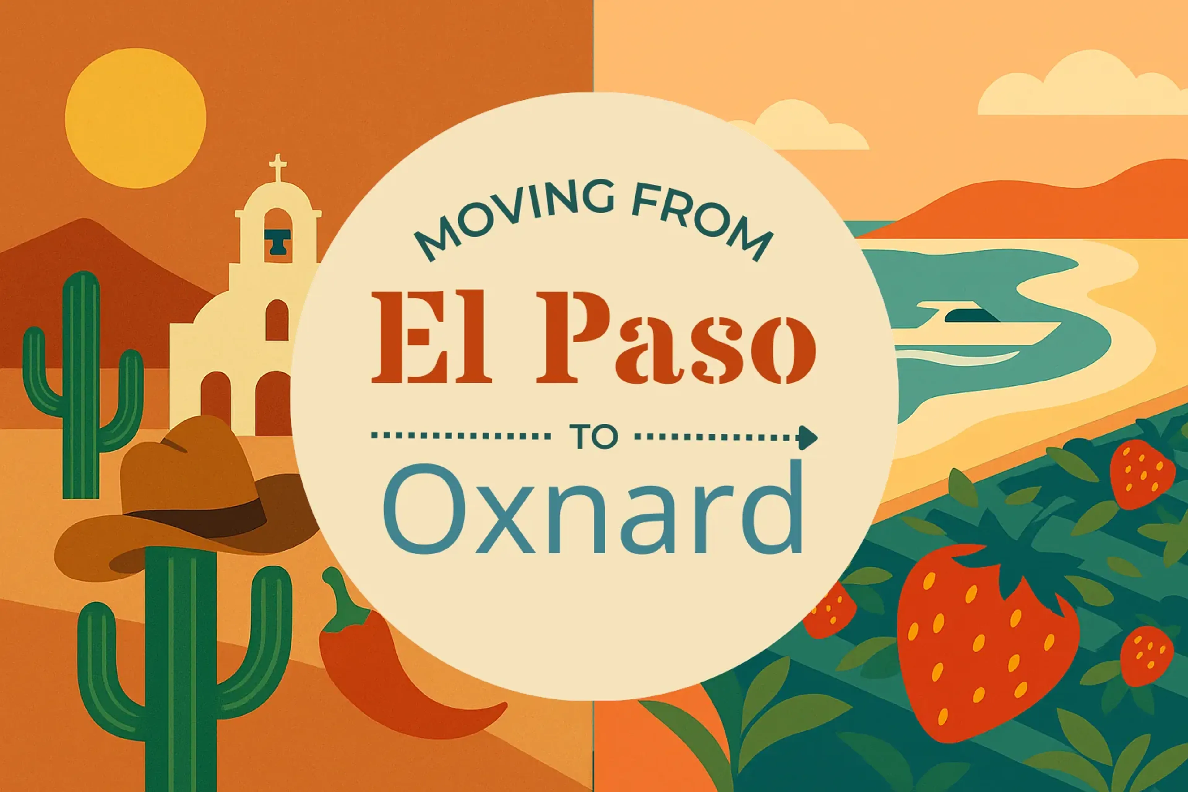 Side-by-side comparison of El Paso to Oxnard moving companies