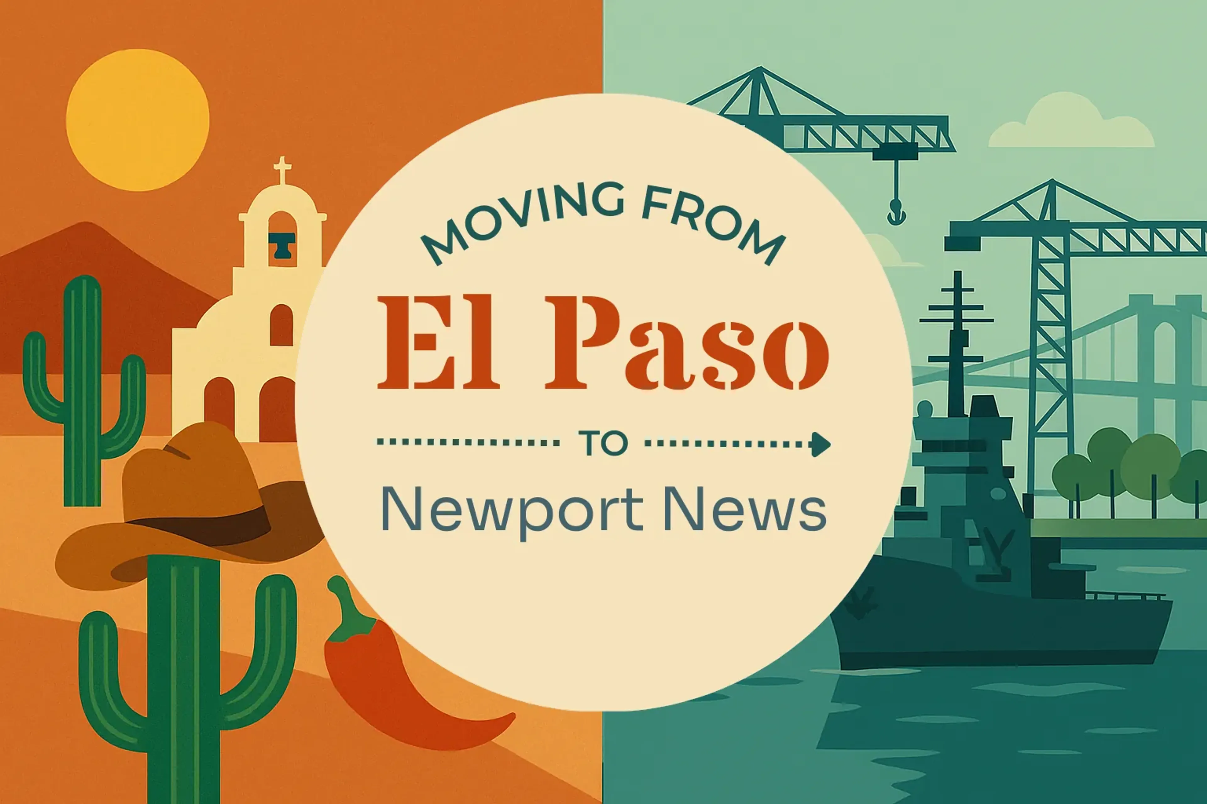 Side-by-side comparison of El Paso to Newport News moving companies