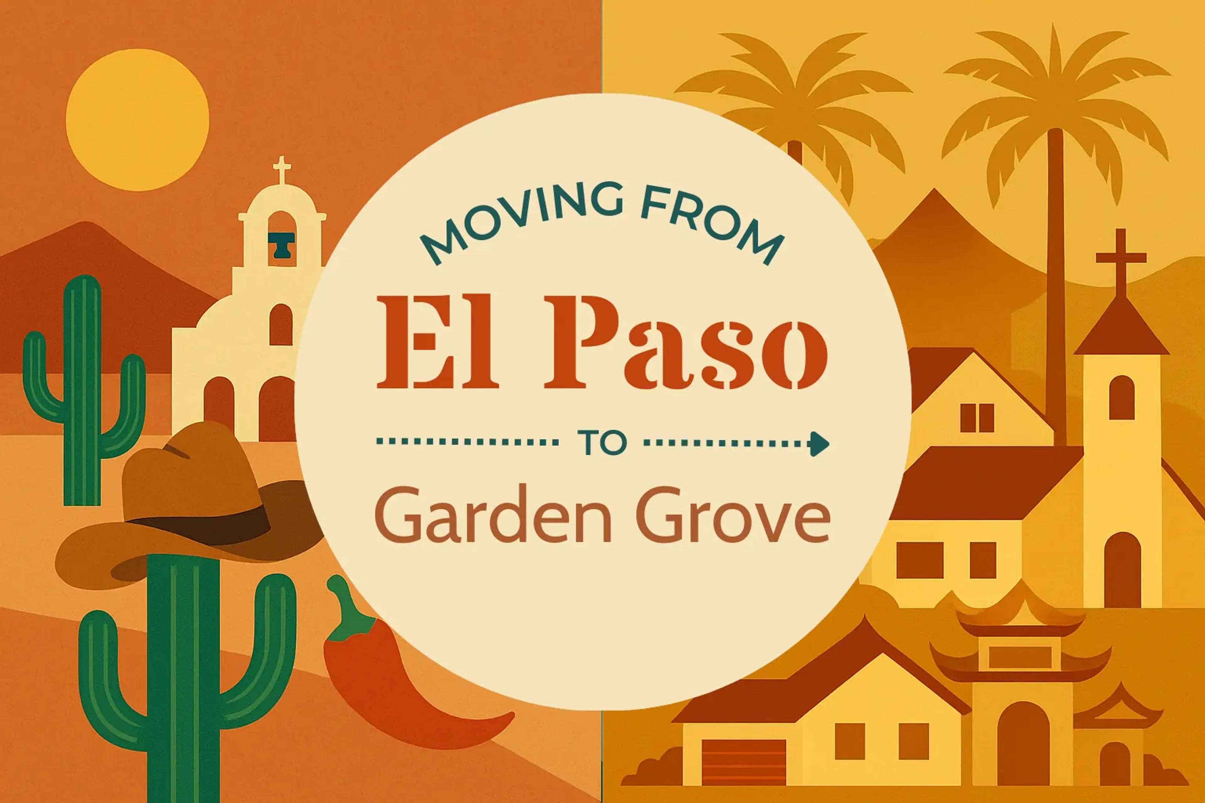 Side-by-side comparison of El Paso to Garden Grove moving companies