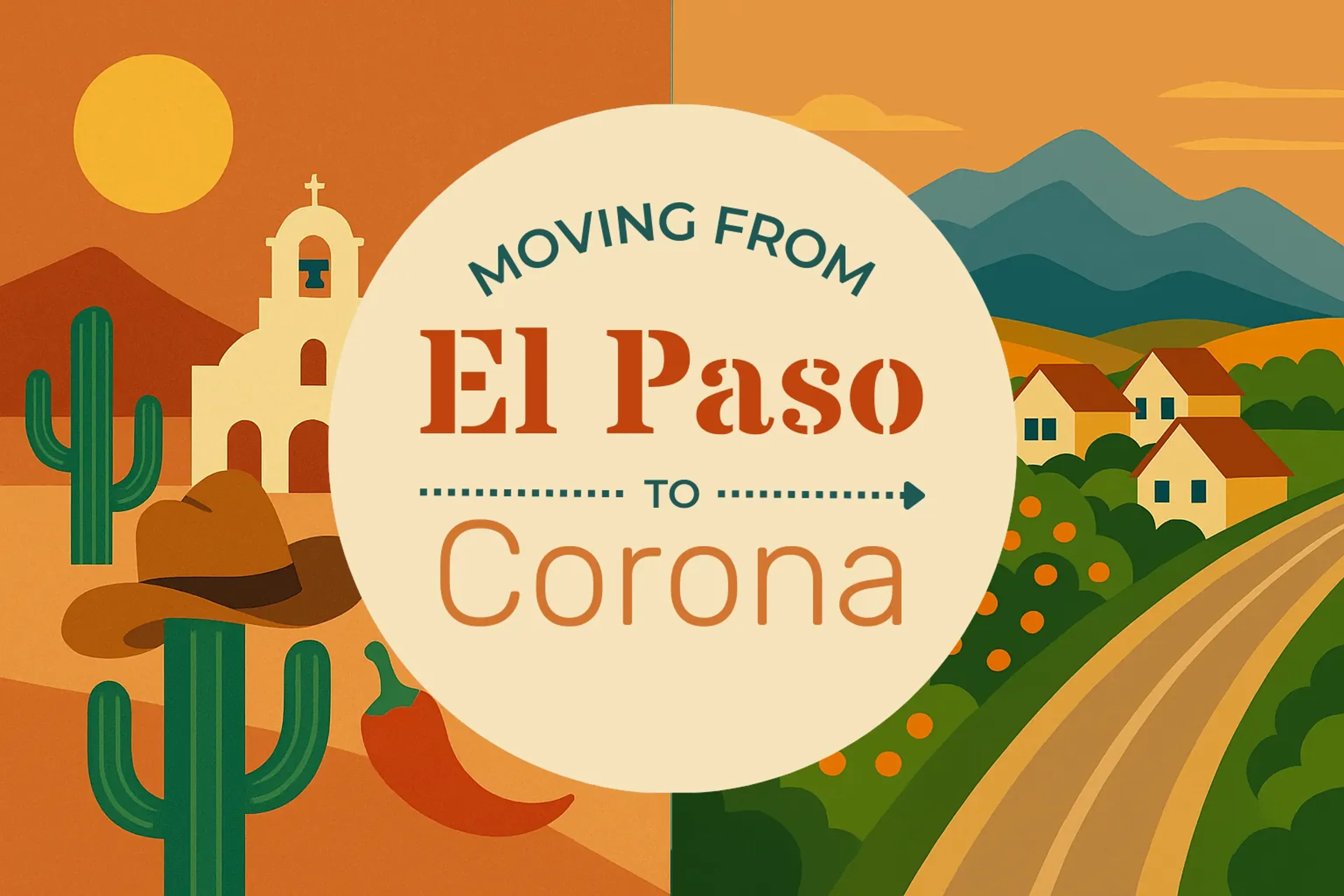 Side-by-side comparison of El Paso to Corona moving companies