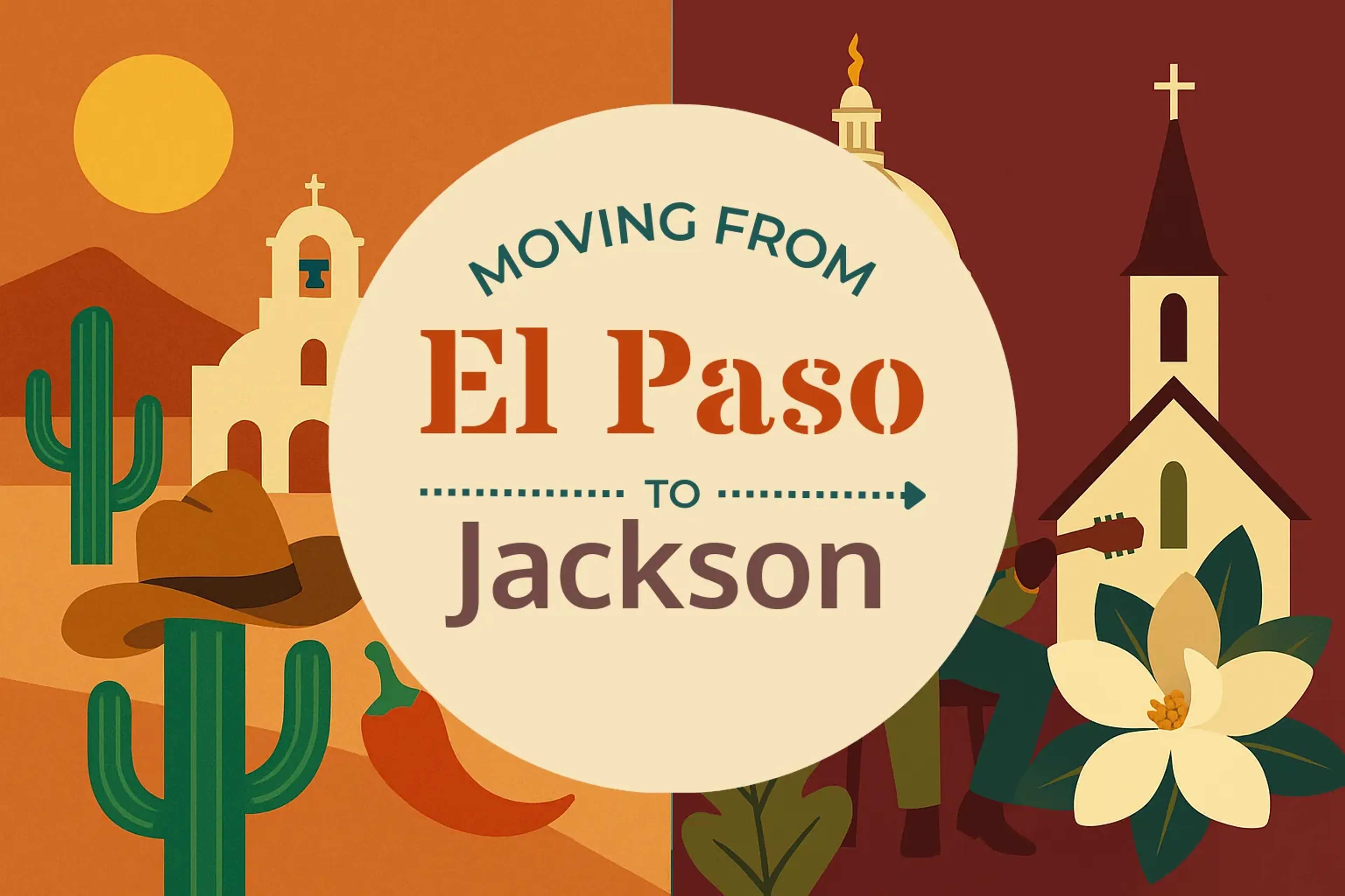 Side-by-side comparison of El Paso to Jackson moving companies