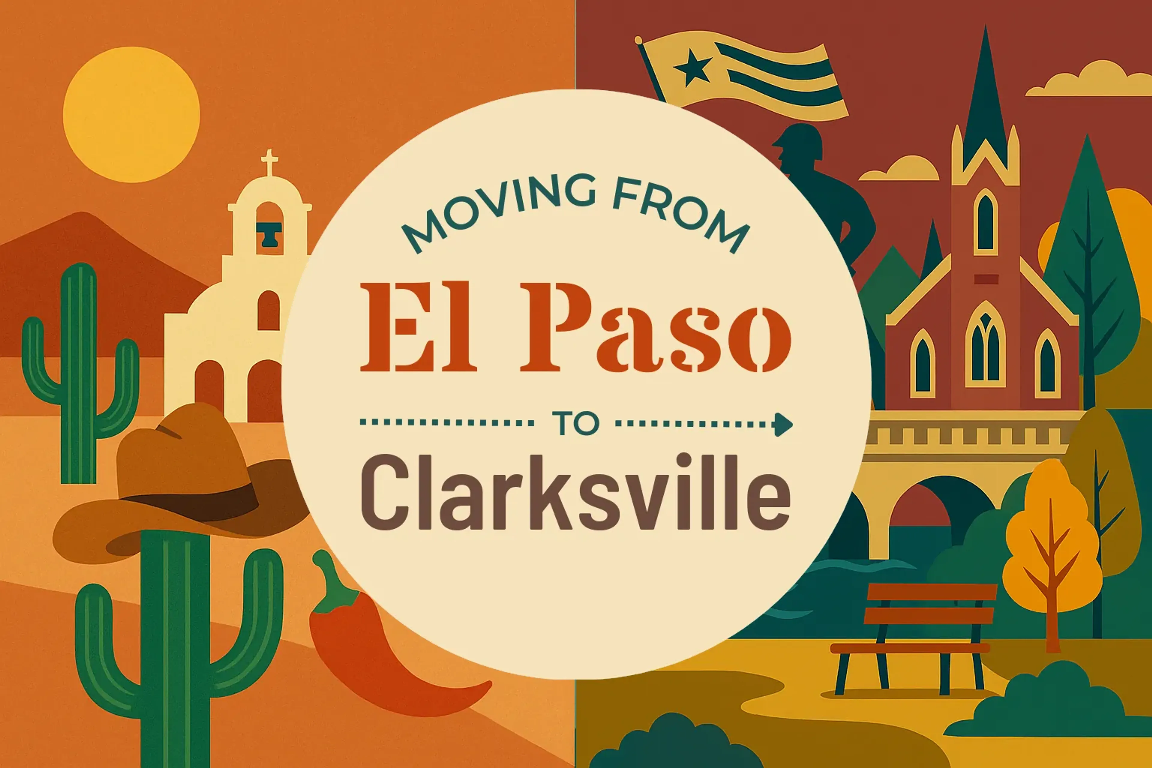 Side-by-side comparison of El Paso to Clarksville moving companies