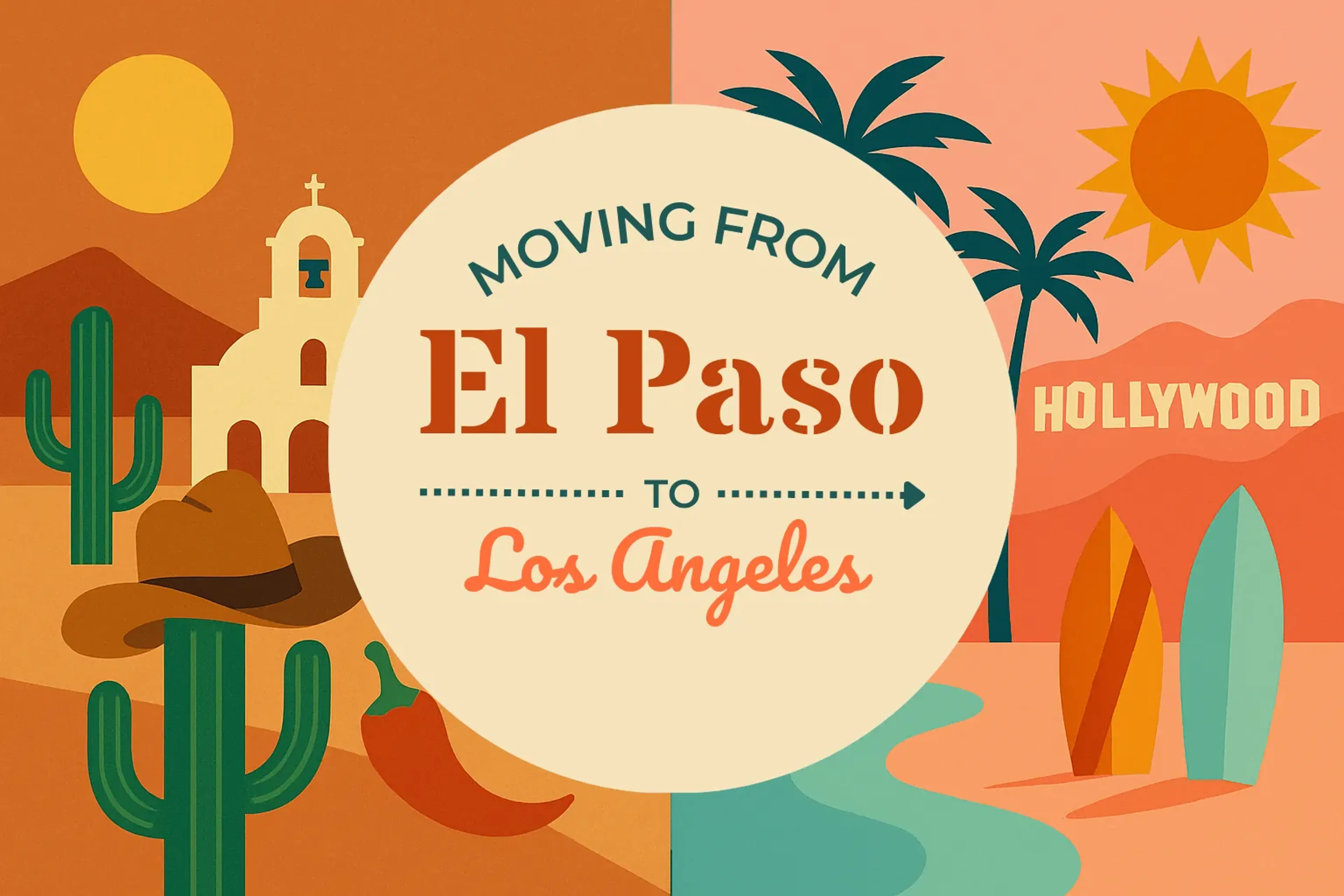 Side-by-side comparison of El Paso to Los Angeles moving companies