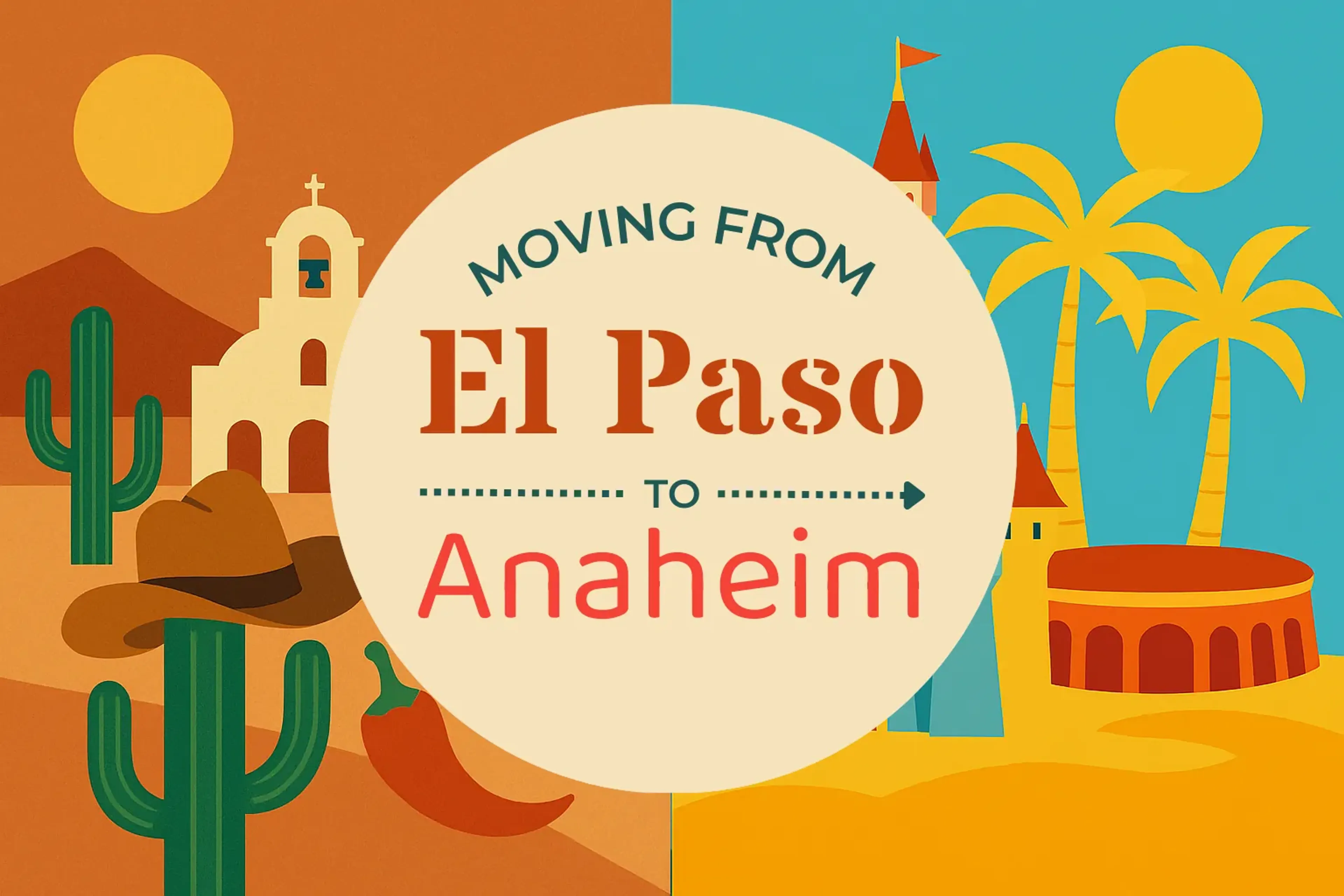 Side-by-side comparison of El Paso to Anaheim moving companies