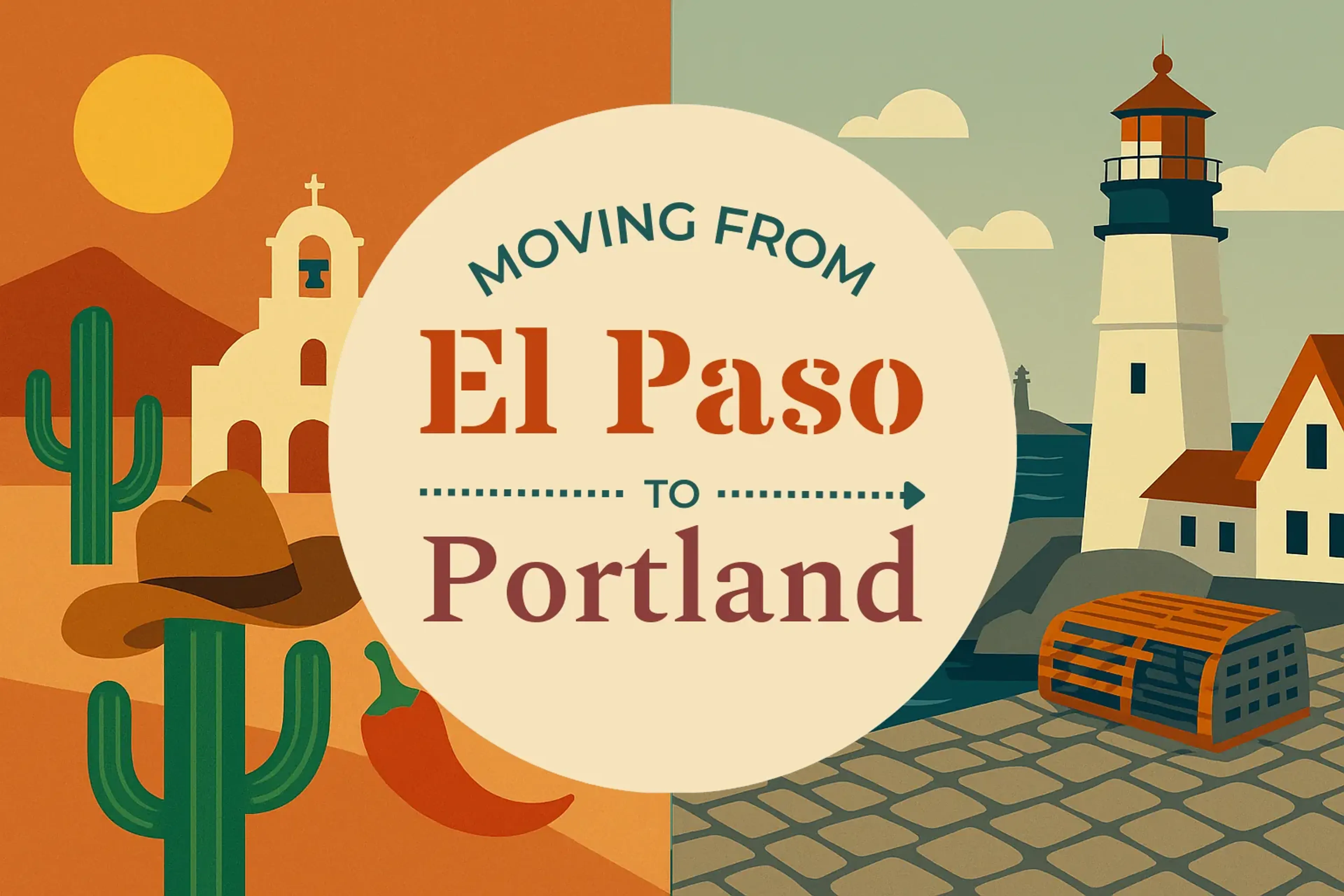 Side-by-side comparison of El Paso to Portland moving companies