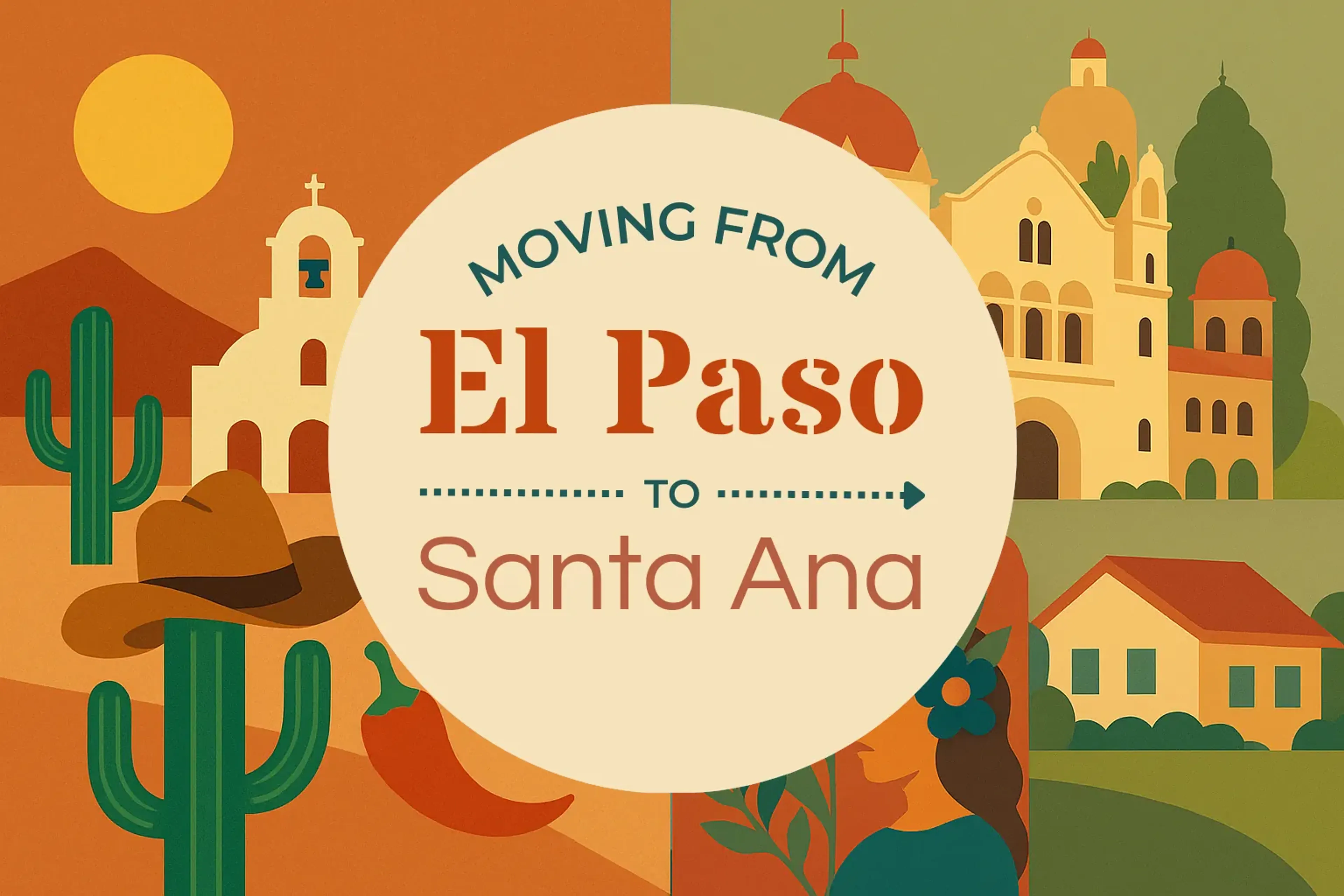 Side-by-side comparison of El Paso to Santa Ana moving companies