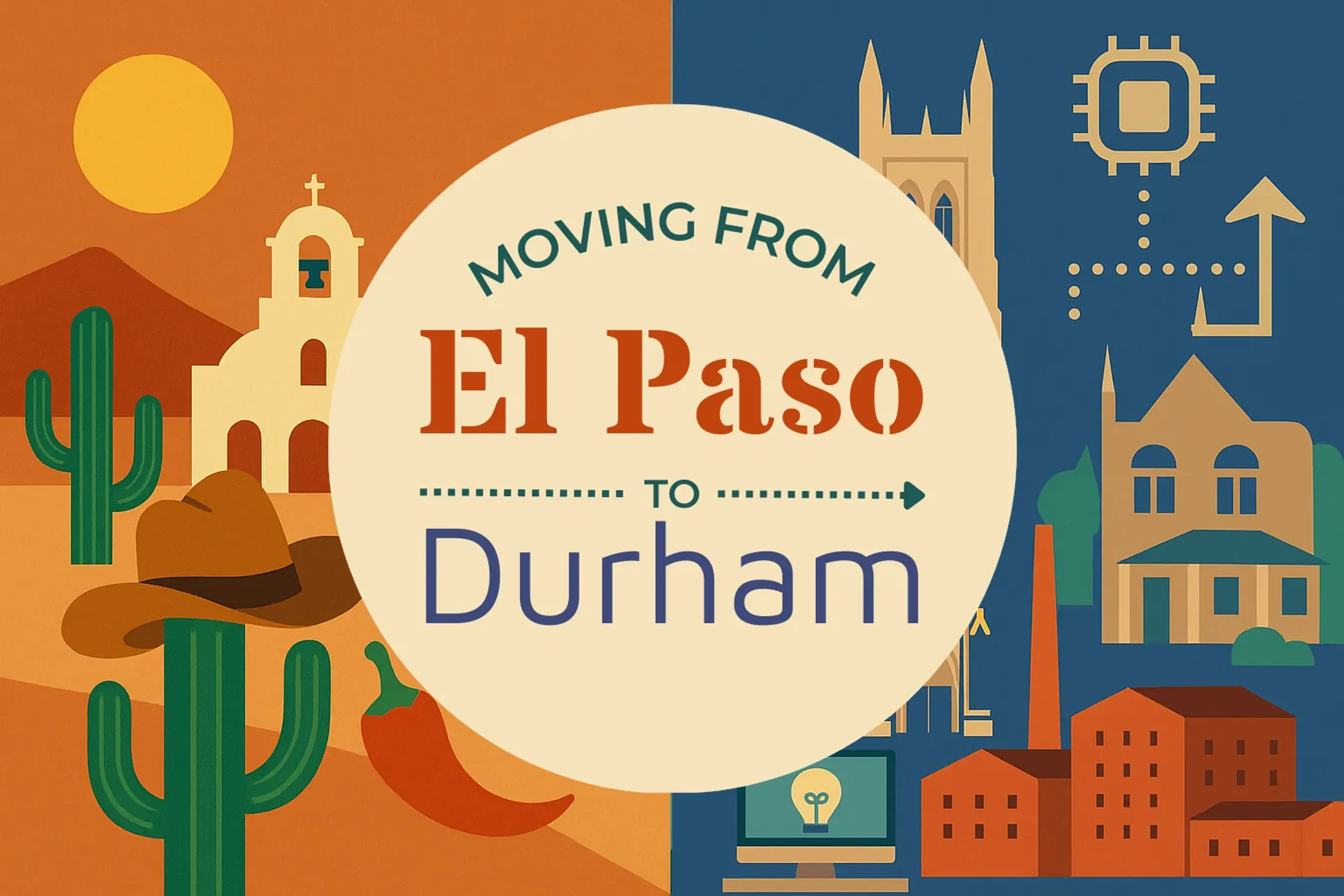 Side-by-side comparison of El Paso to Durham moving companies