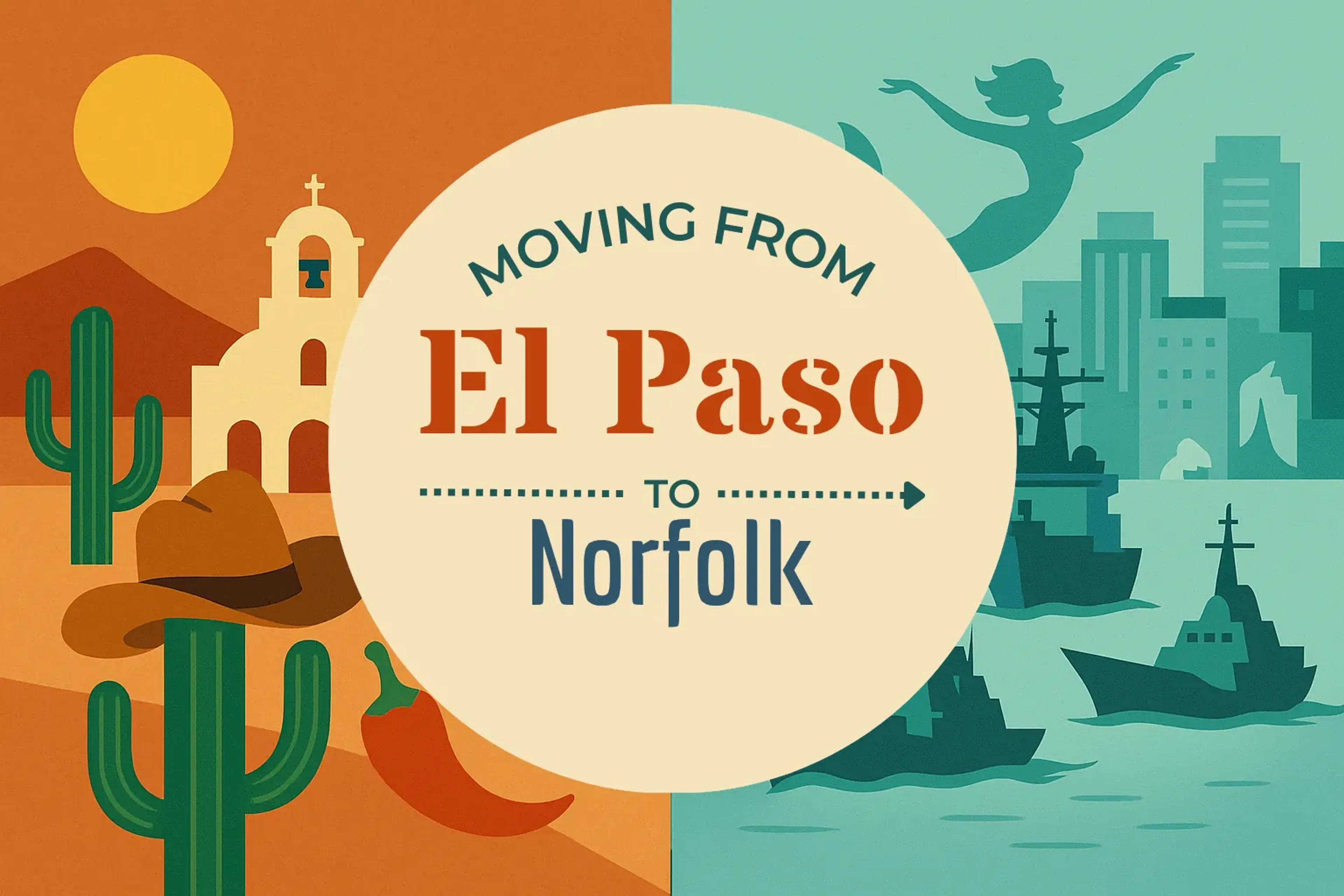 Side-by-side comparison of El Paso to Norfolk moving companies