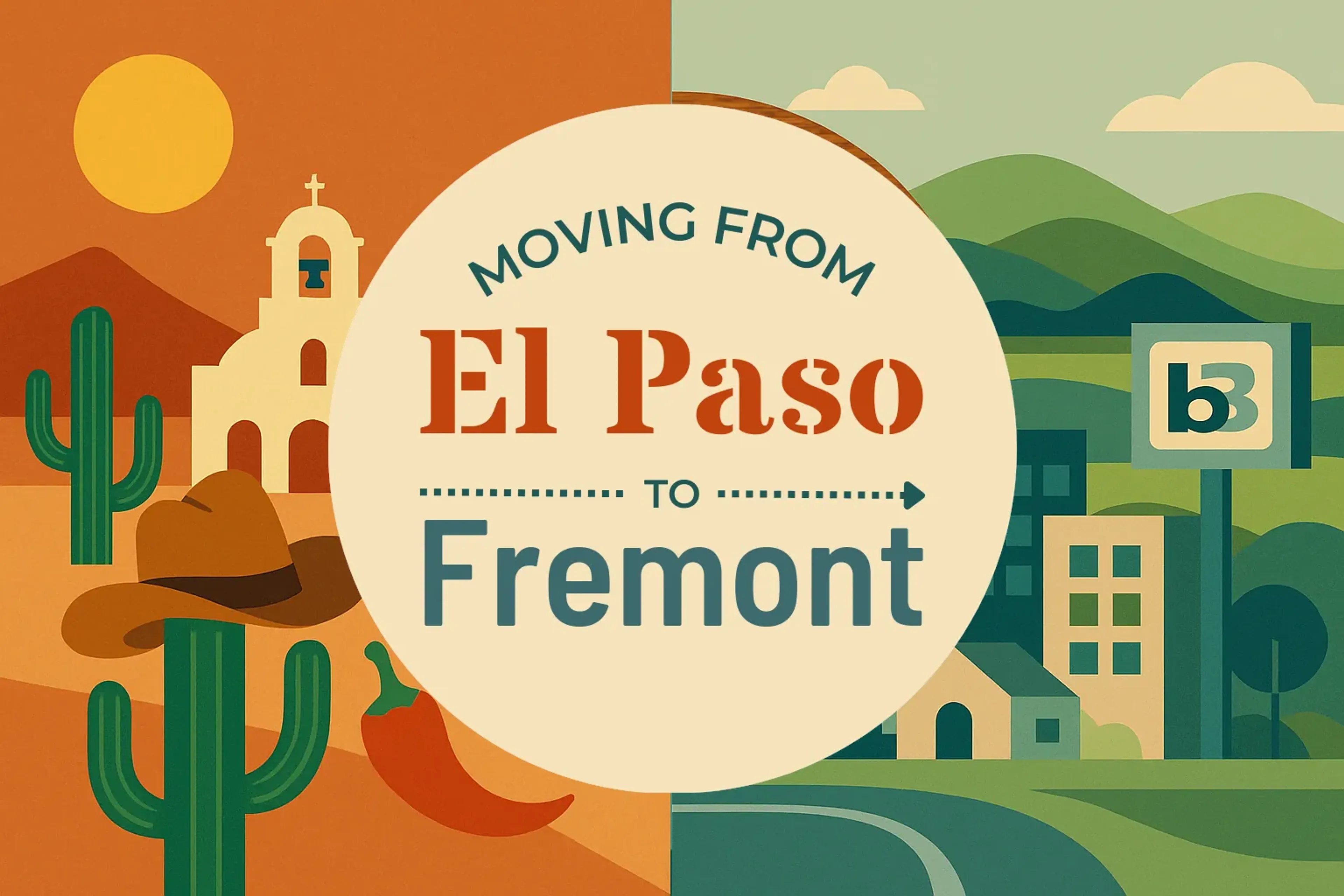 Side-by-side comparison of El Paso to Fremont moving companies