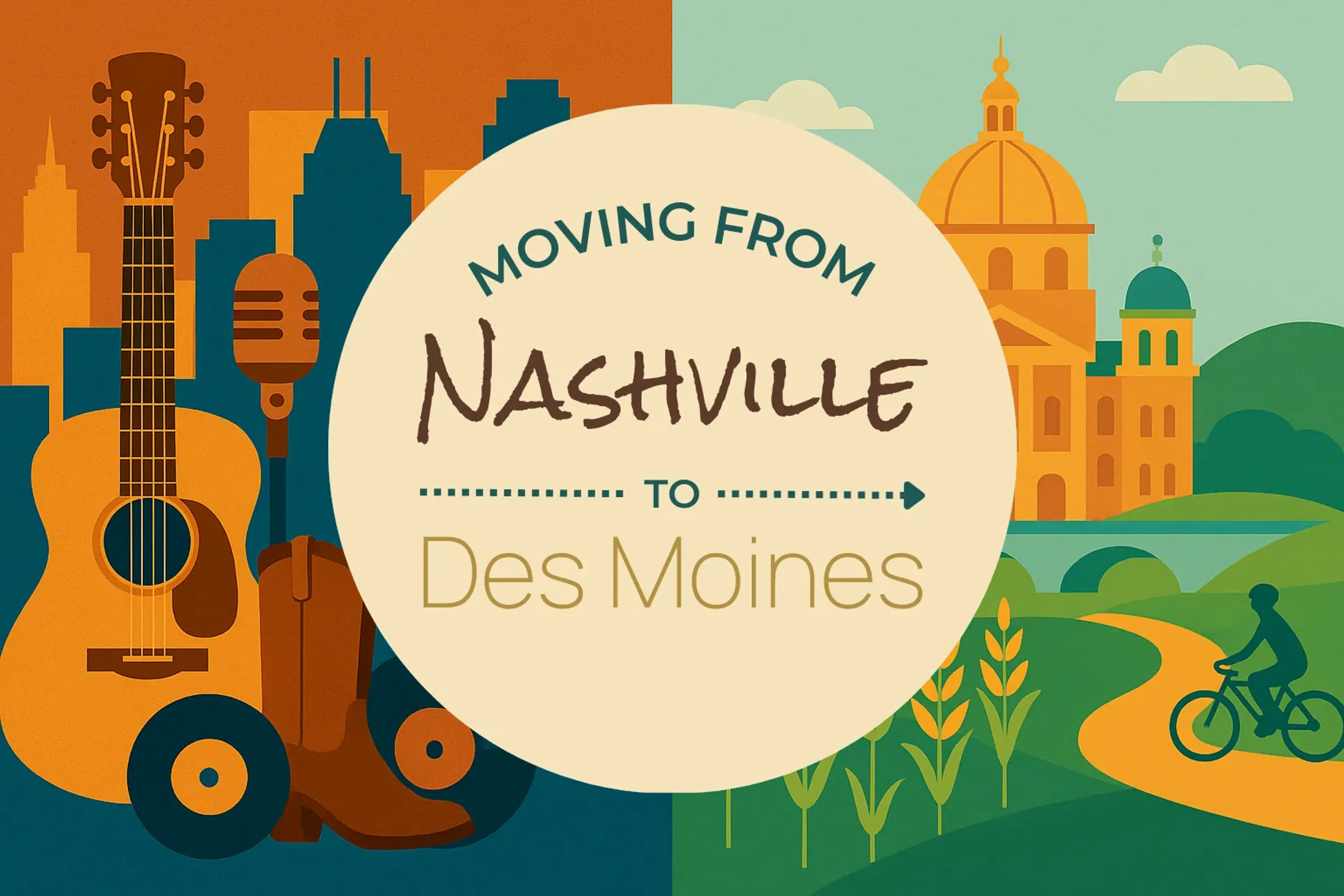 Side-by-side comparison of Nashville to Des Moines moving companies