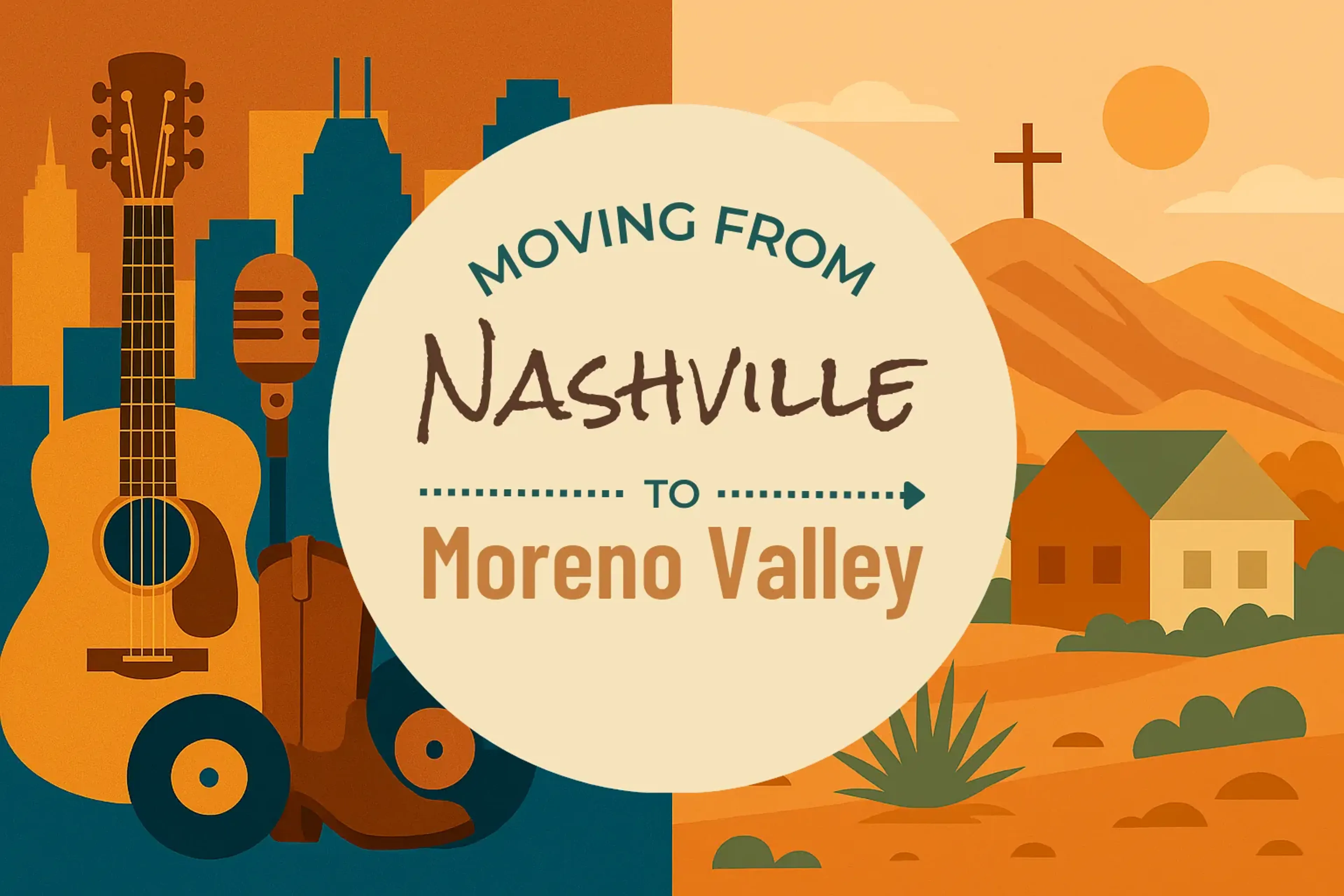 Side-by-side comparison of Nashville to Moreno Valley moving companies
